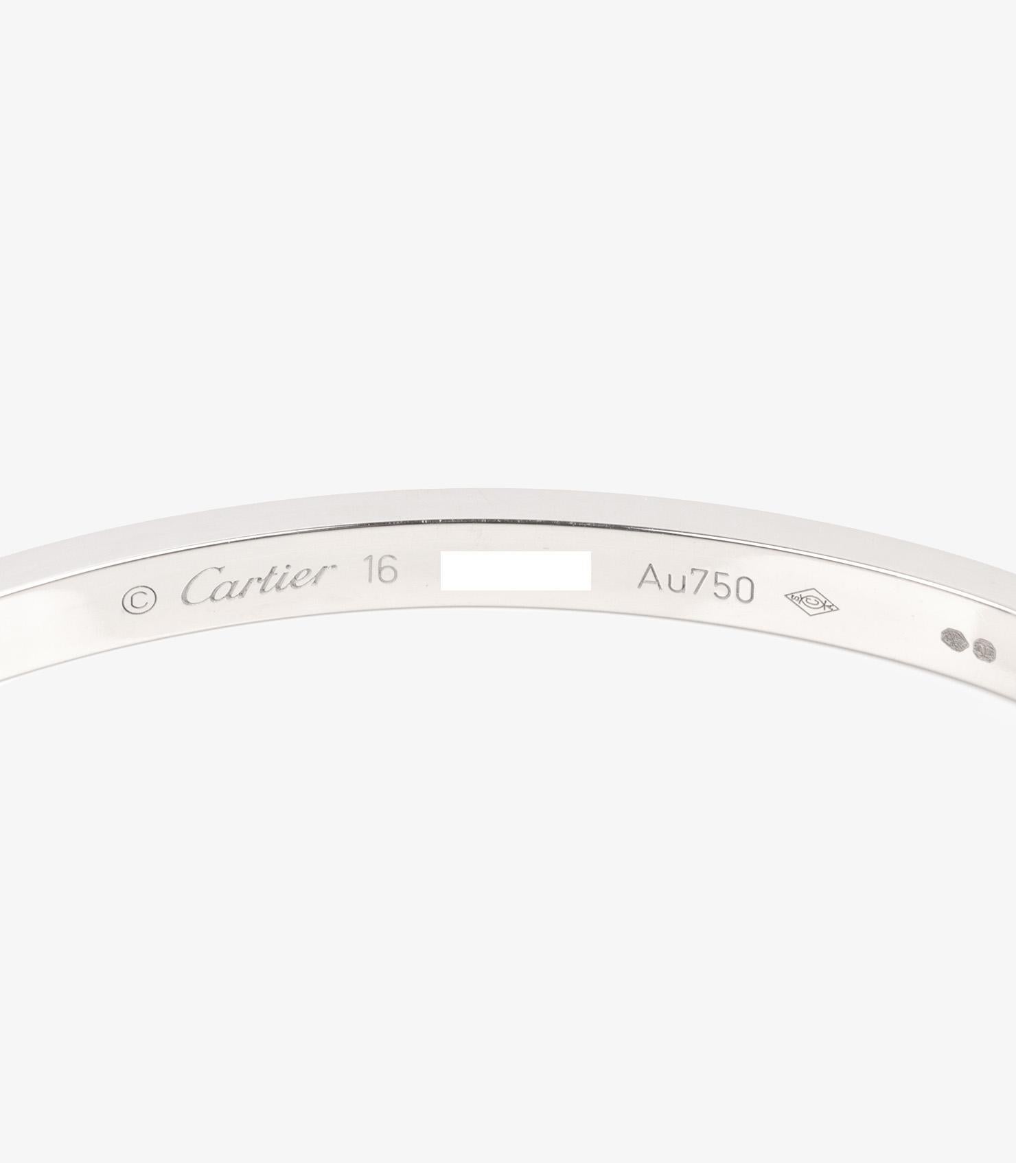 Women's or Men's Cartier 18ct White Gold Love SM Bangle For Sale