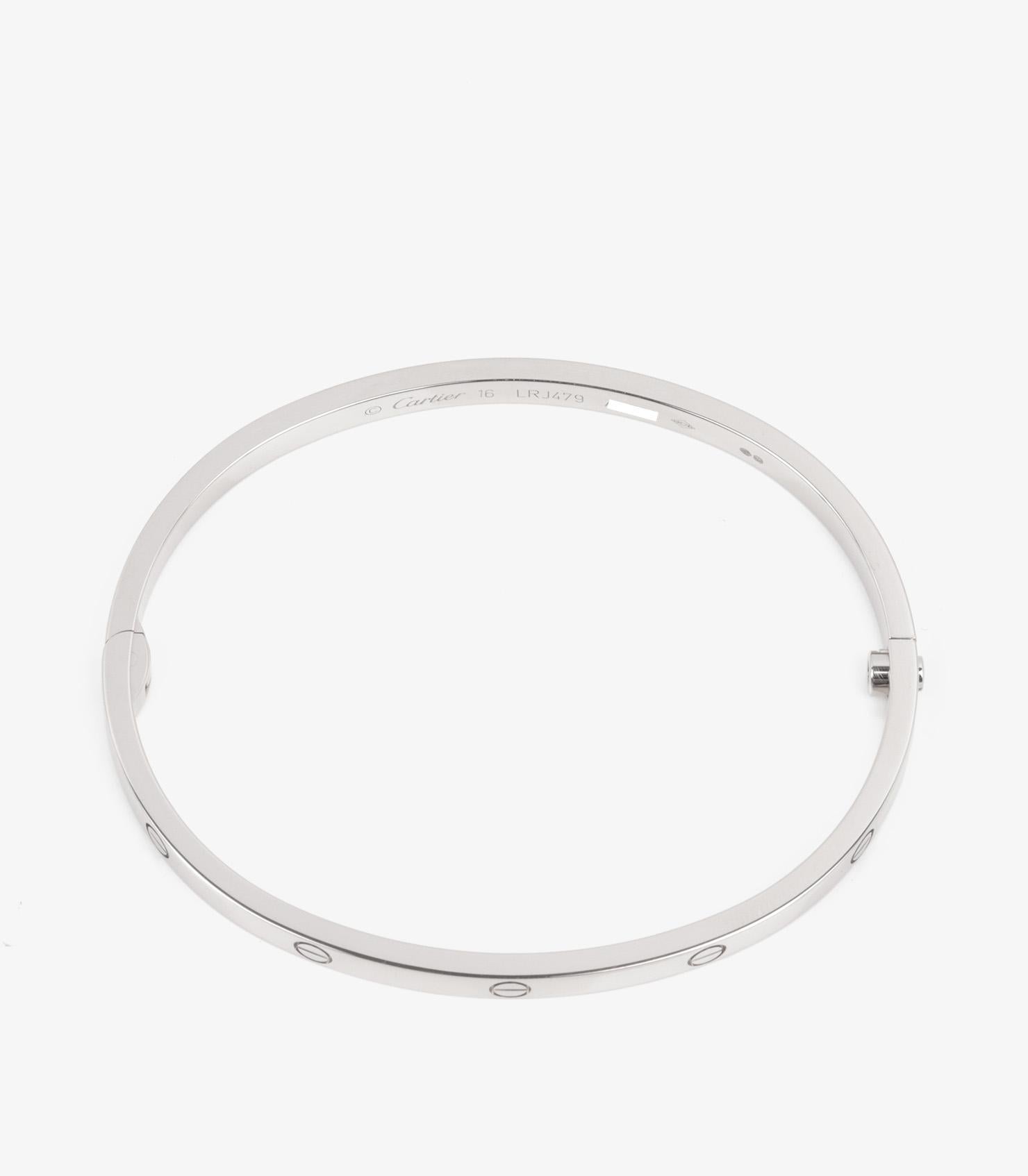 Cartier 18ct White Gold Love SM Bangle For Sale 1