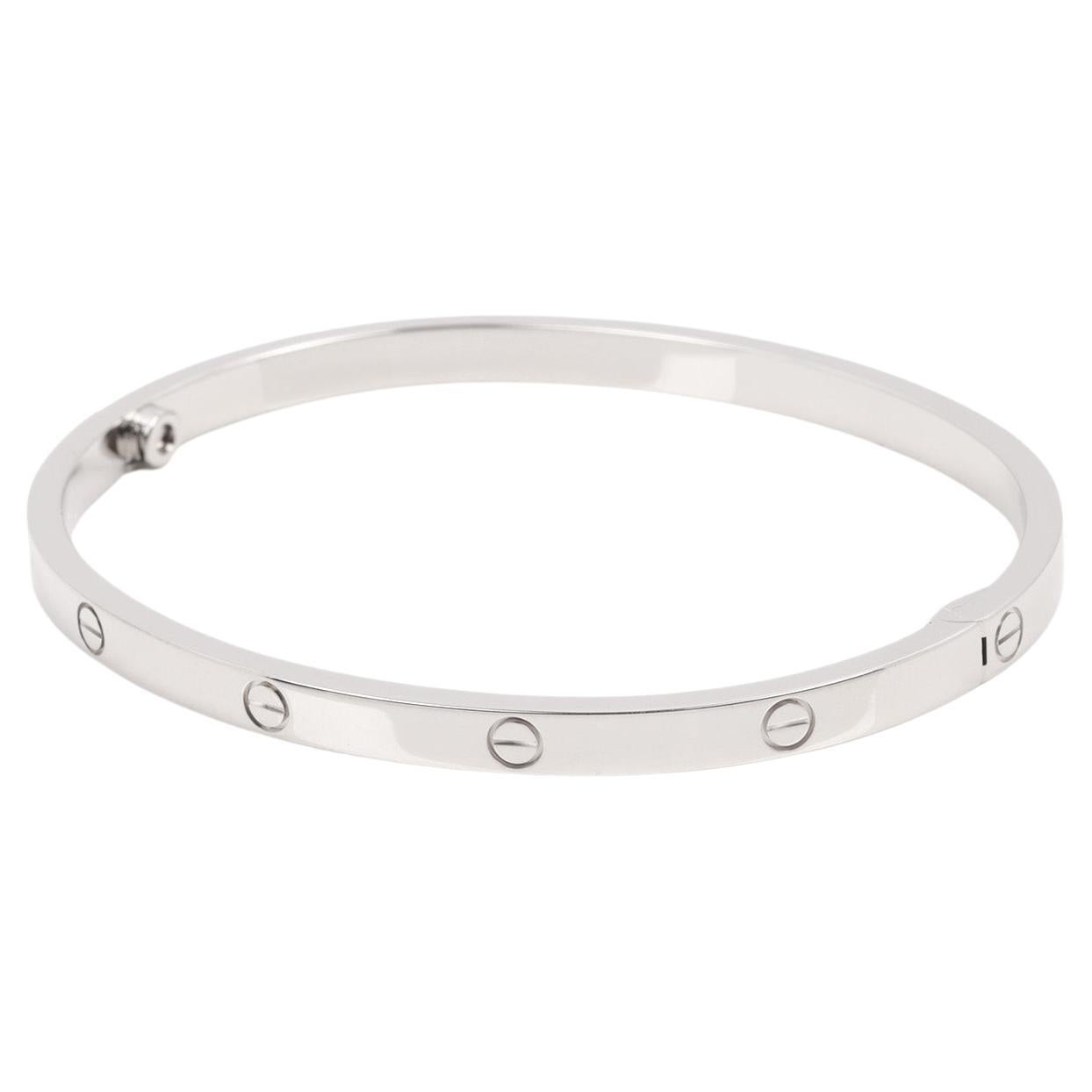 Cartier 18ct White Gold Love SM Bangle For Sale