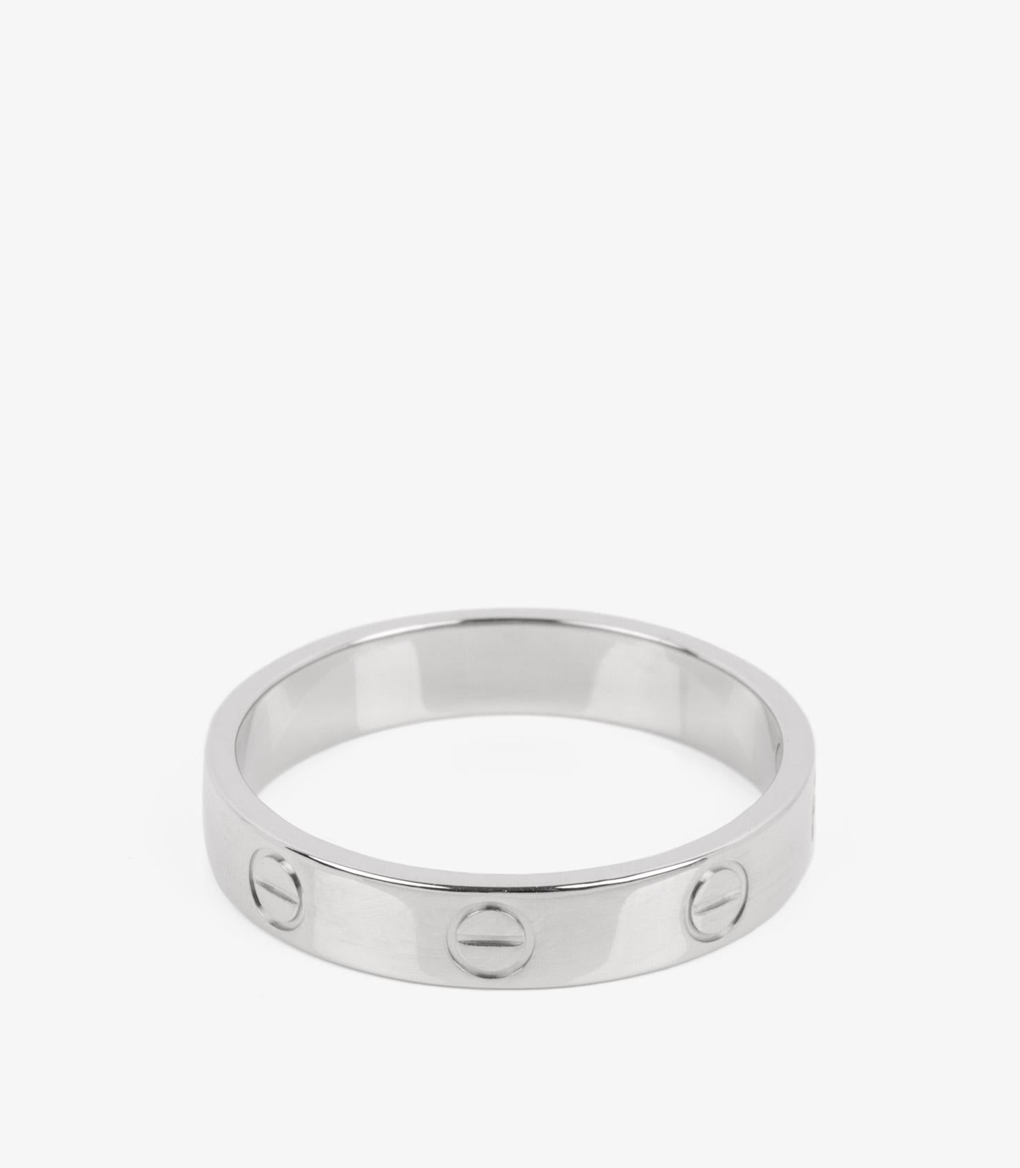 Women's or Men's Cartier 18ct White Gold Love Wedding Band