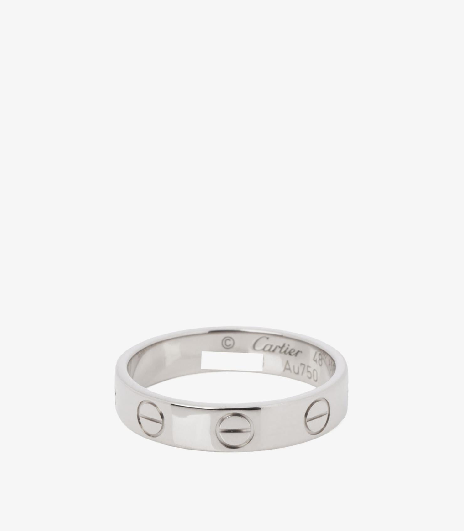 Cartier 18 Karat Weißgold Love Ehering im Zustand „Hervorragend“ im Angebot in Bishop's Stortford, Hertfordshire