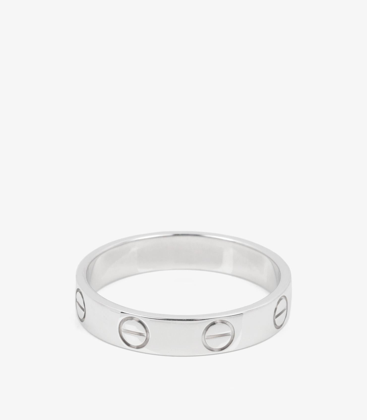 Cartier 18ct White Gold Love Wedding Band Ring In condizioni ottime in vendita a Bishop's Stortford, Hertfordshire