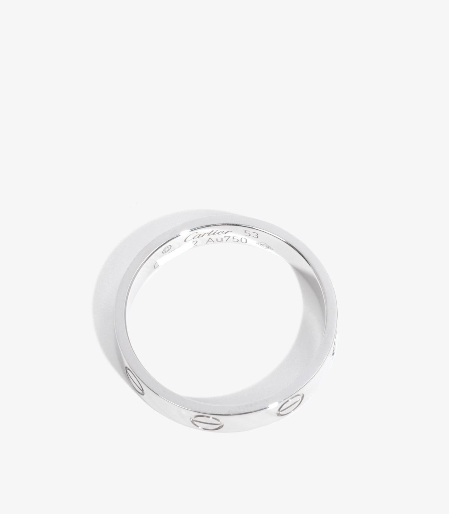 Women's Cartier 18ct White Gold Love Wedding Band Ring For Sale