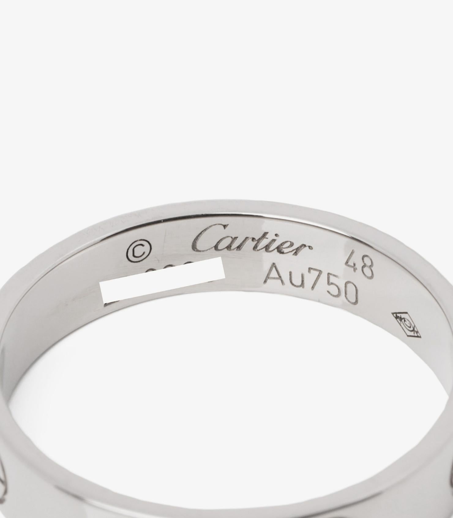 Women's or Men's Cartier 18ct White Gold Love Wedding Band Ring For Sale