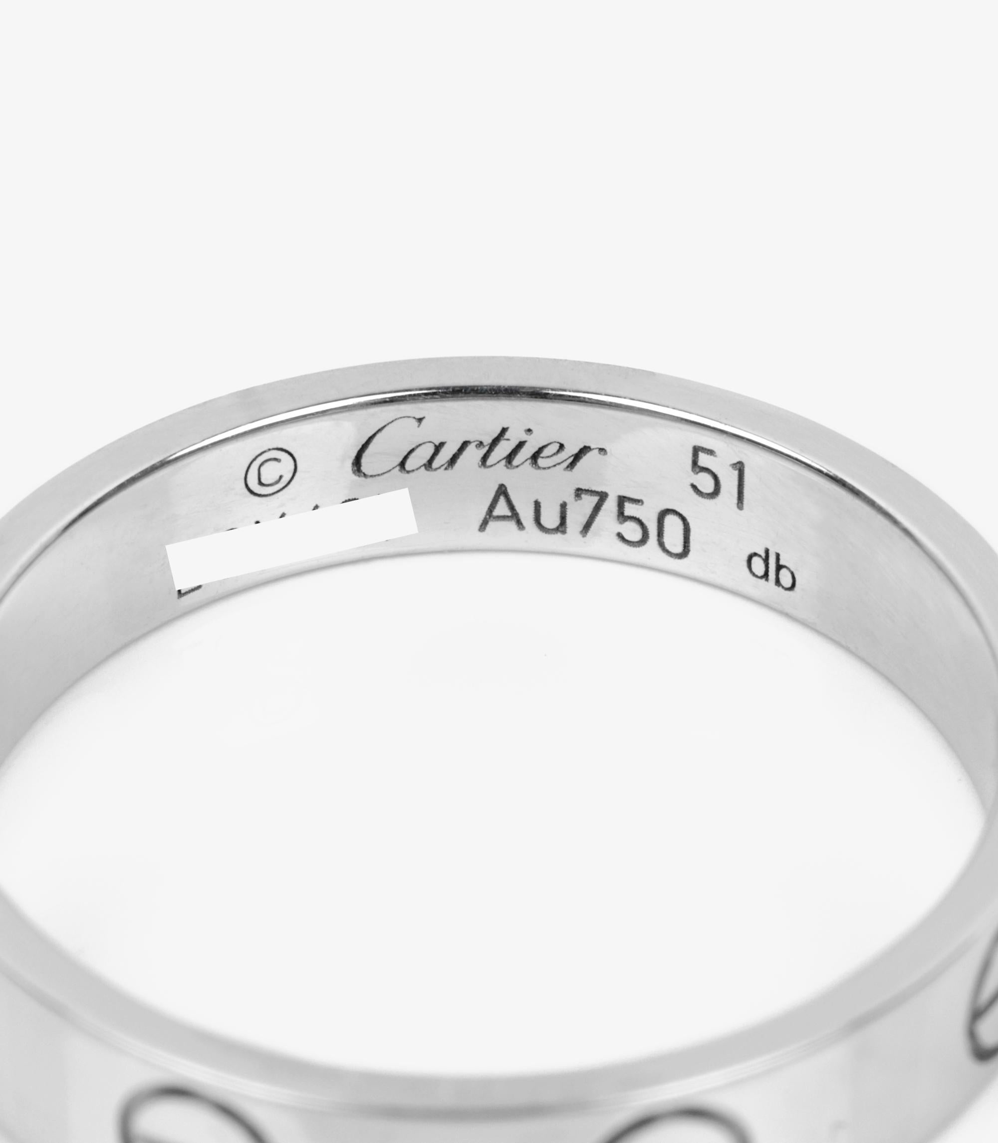 da uomo o donna Anello nuziale Love di Cartier in oro bianco 18 ct. in vendita