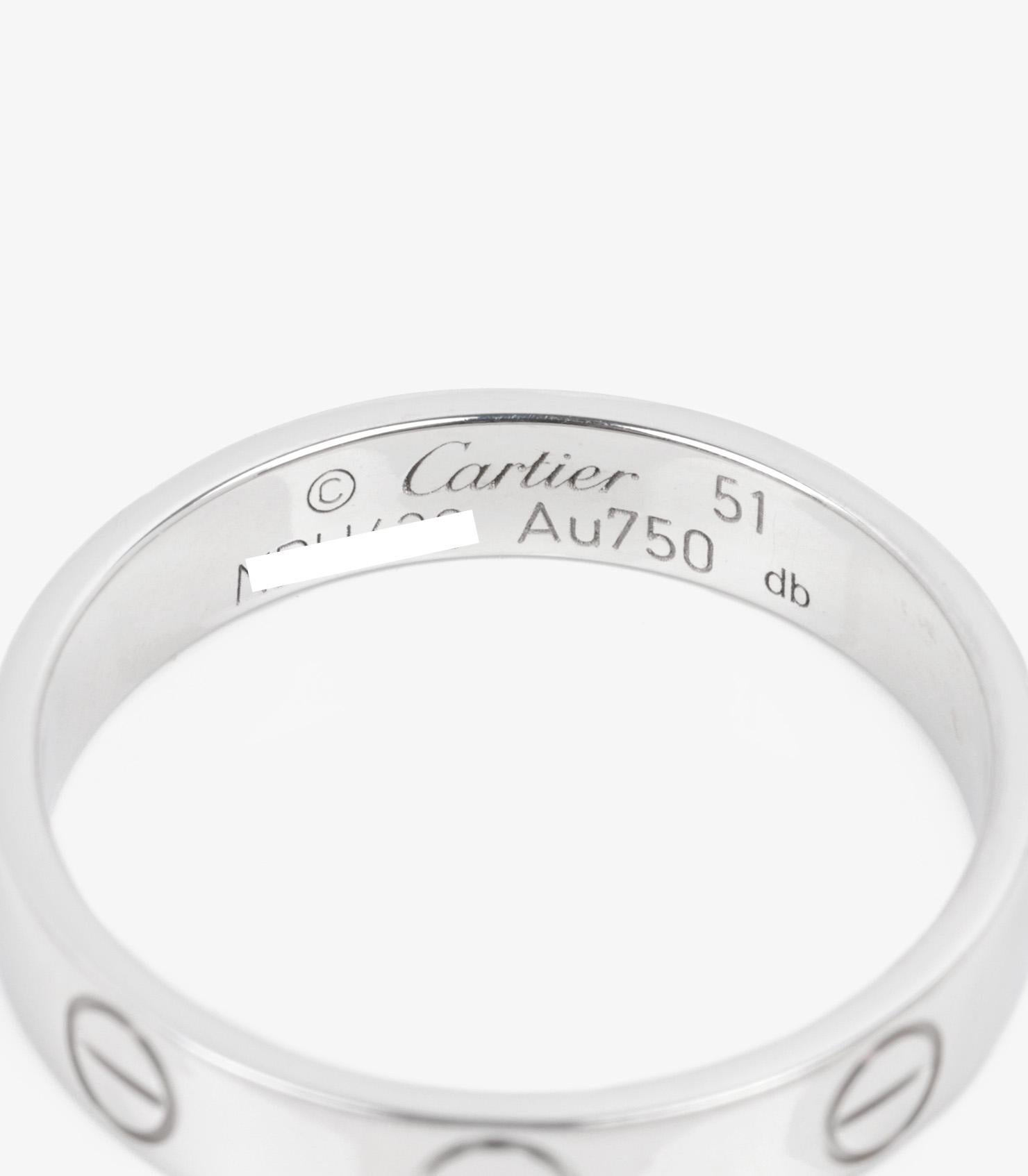 da uomo o donna Cartier 18ct White Gold Love Wedding Band Ring in vendita