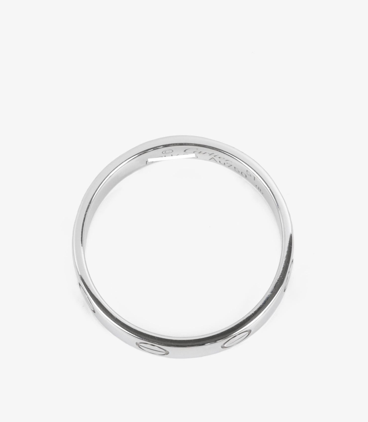 Cartier 18ct White Gold Love Wedding Band Ring For Sale 1