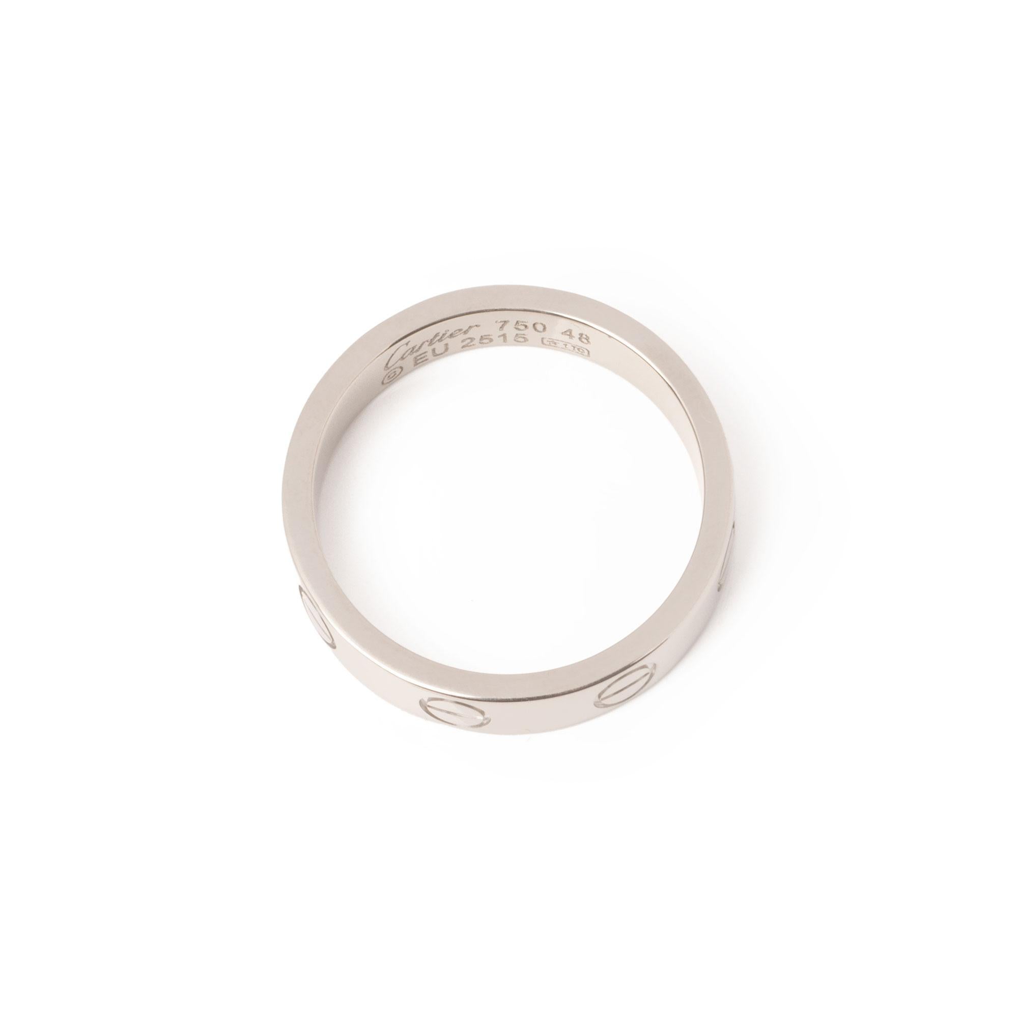 da uomo o donna Anello nuziale Love di Cartier in oro bianco 18 ct. in vendita