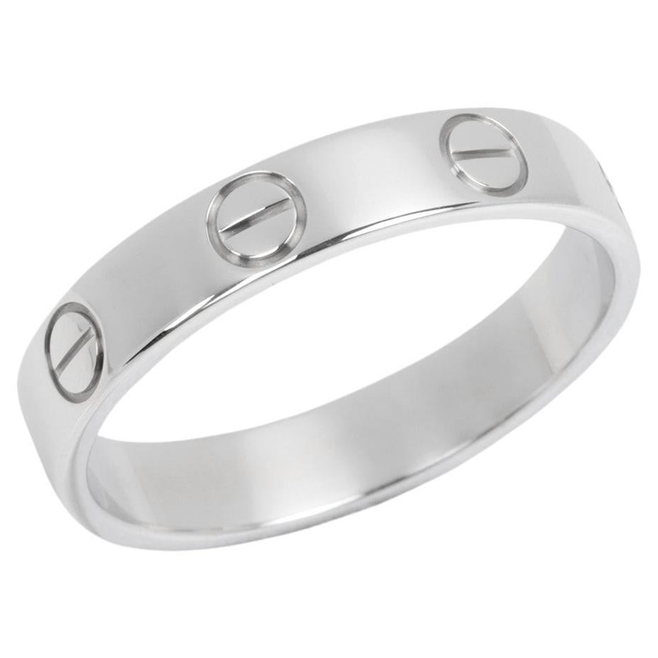 Cartier 18ct White Gold Love Wedding Band Ring For Sale