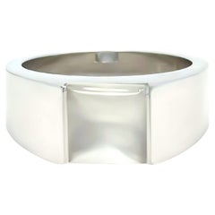 Cartier 18 Karat Weißgold Mondstein-Tankstein-Ring 14,4 g