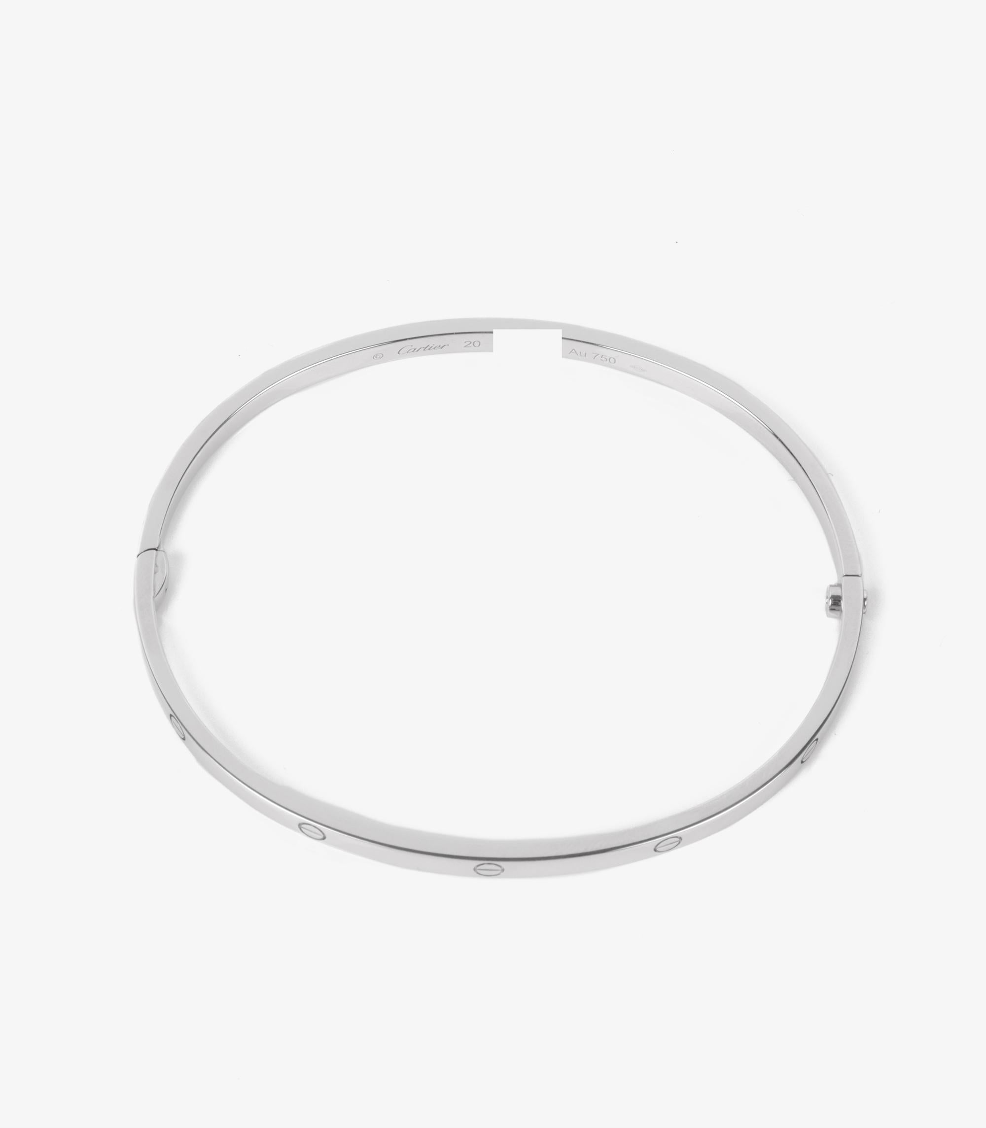 Women's or Men's Cartier 18ct White Gold SM Love Bangle  20cm