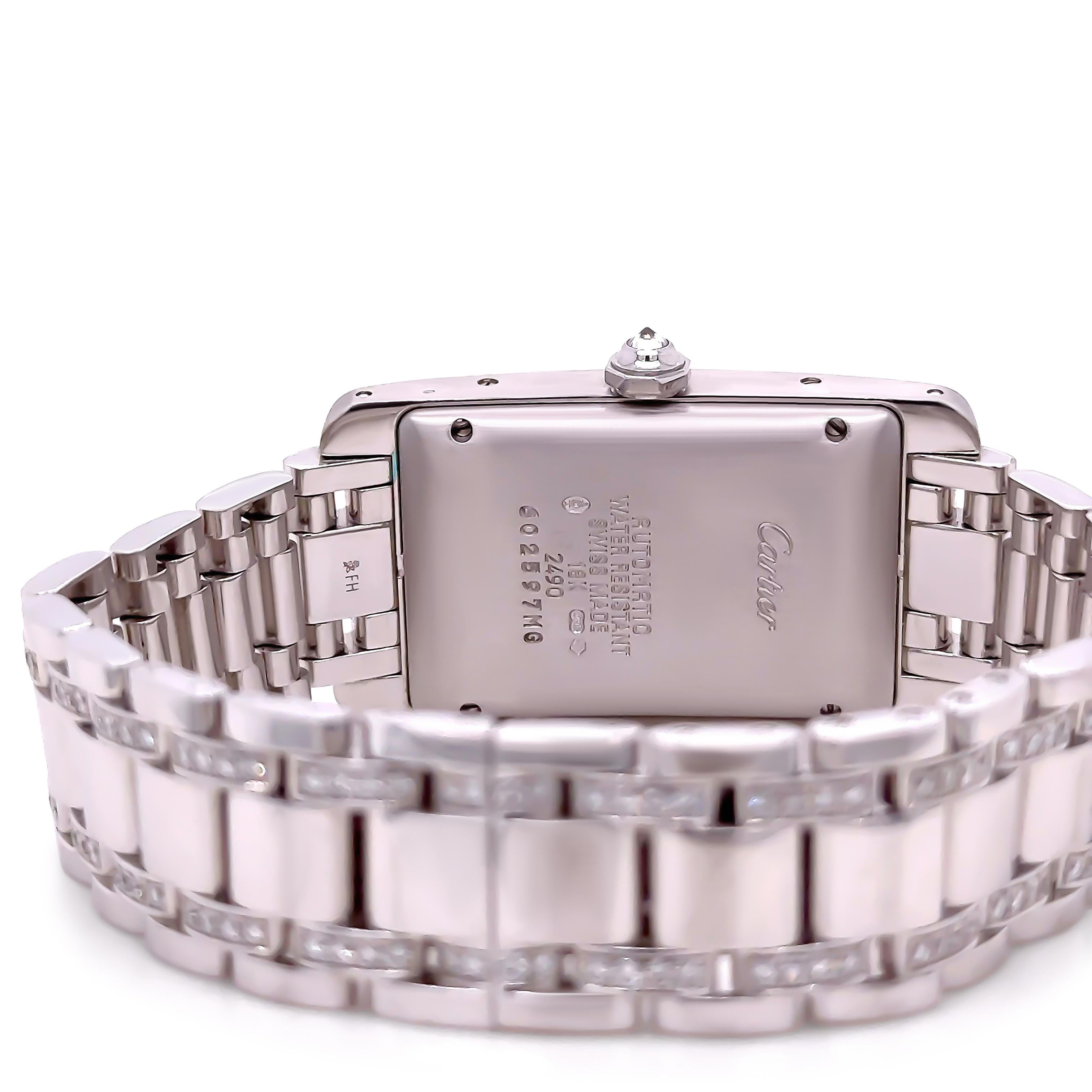 Cartier 18ct White Gold Tank Américaine Diamond Watch 3.62ct 2