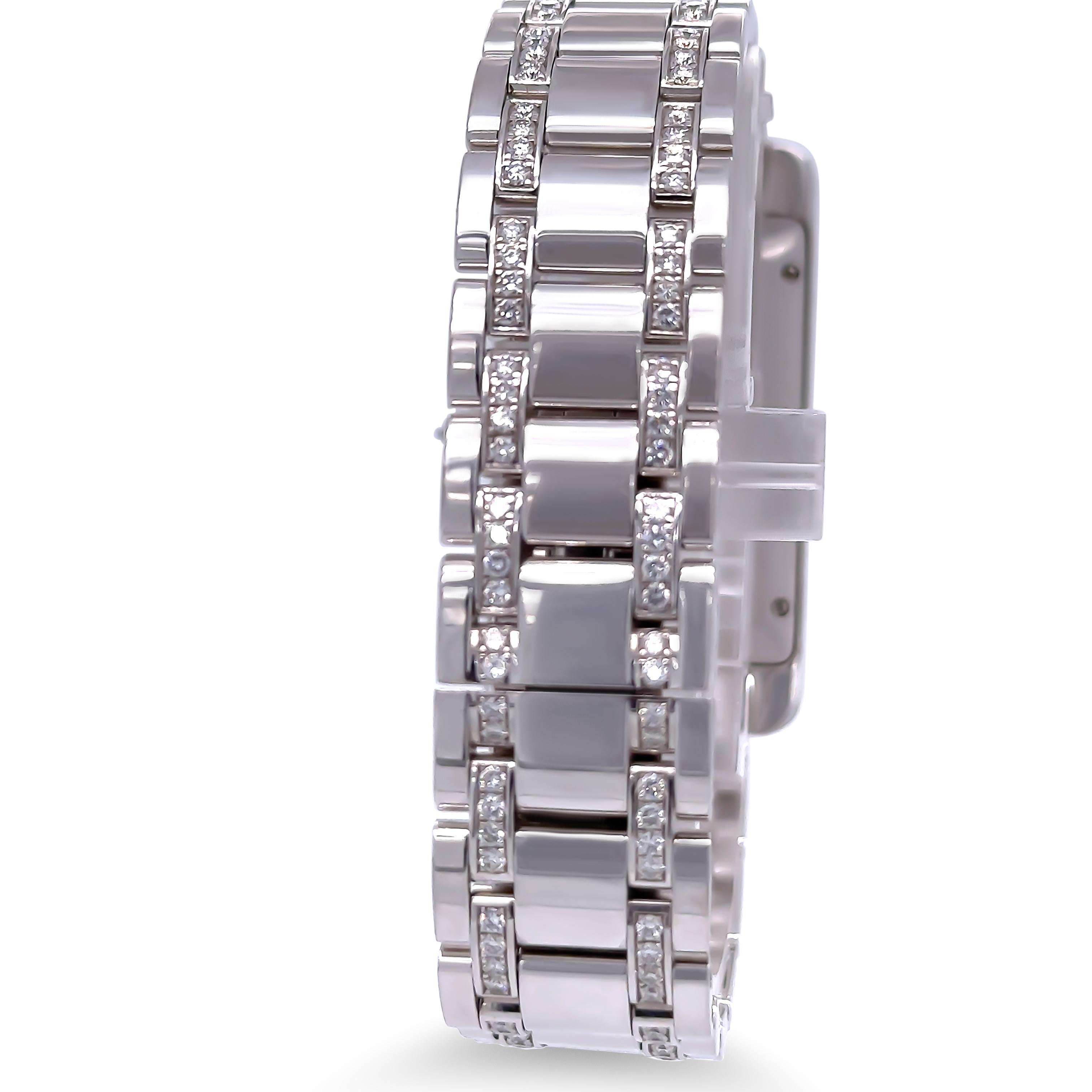 Cartier 18ct White Gold Tank Américaine Diamond Watch 3.62ct 3