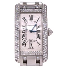 Cartier 18ct White Gold Tank Américaine Diamond Watch 3.62ct
