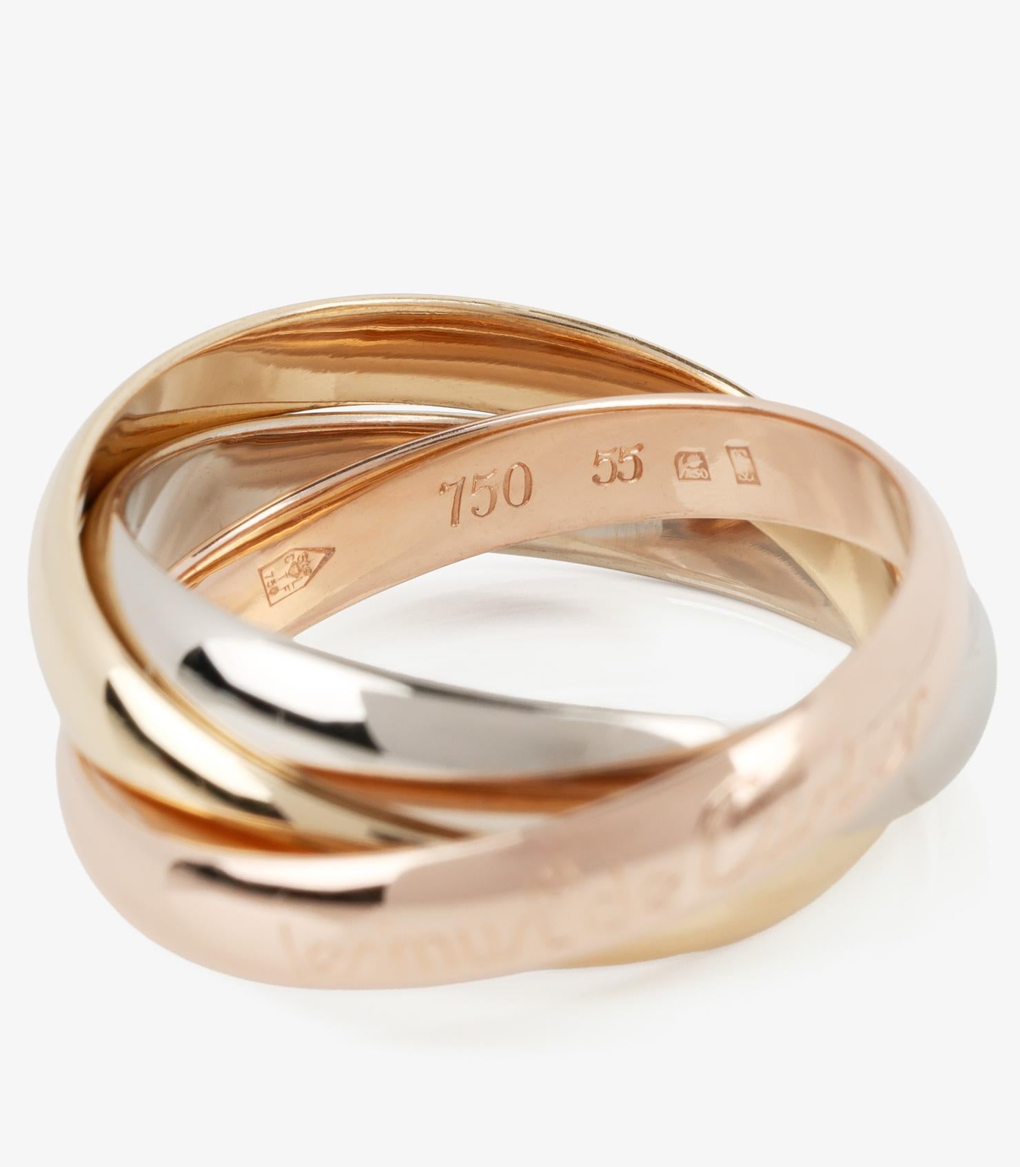 Bague Les Must de Cartier en or blanc, or jaune et or rose 18 carats Excellent état - En vente à Bishop's Stortford, Hertfordshire