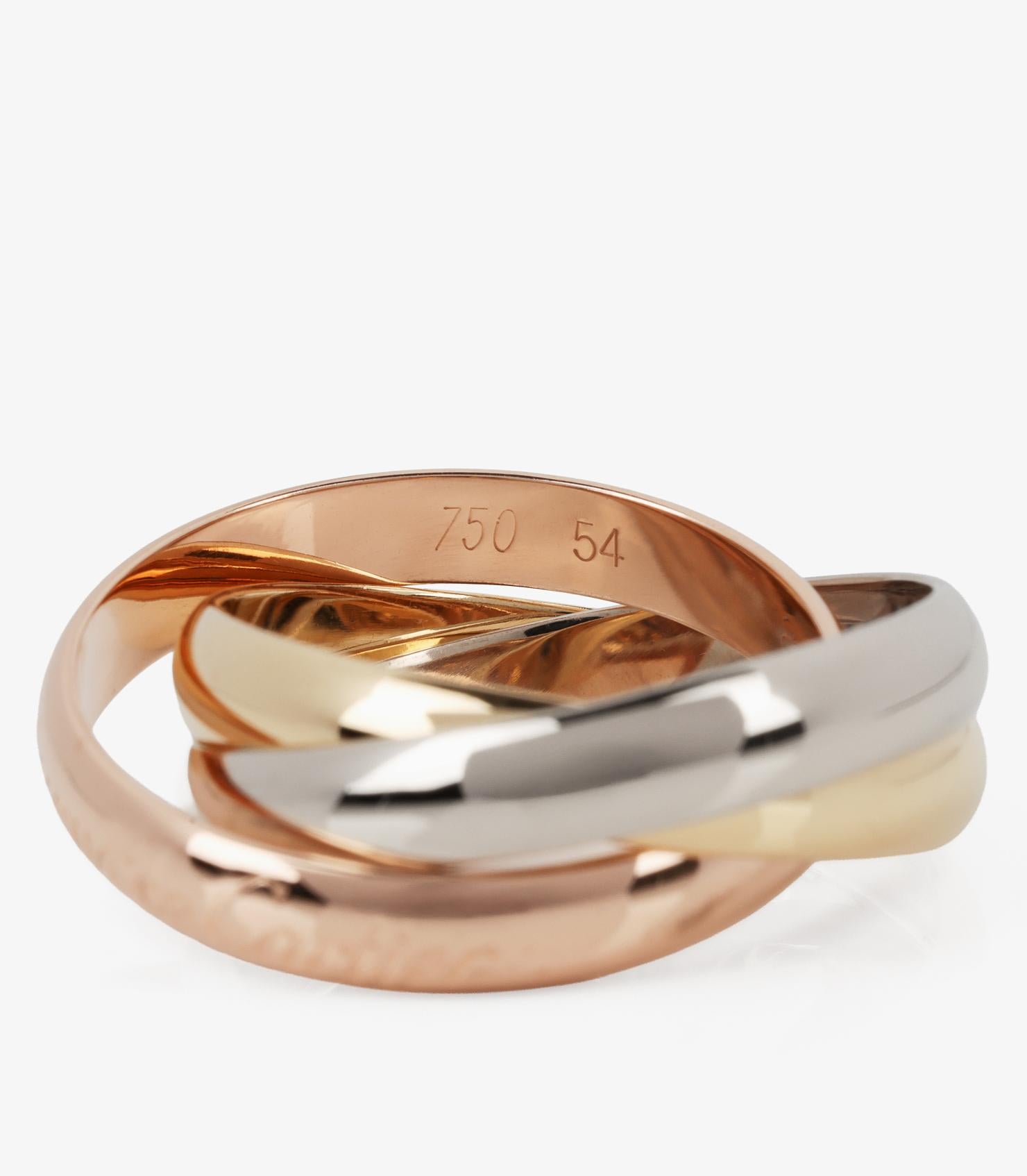 Bague Les Must de Cartier en or blanc, or jaune et or rose 18 carats Excellent état - En vente à Bishop's Stortford, Hertfordshire