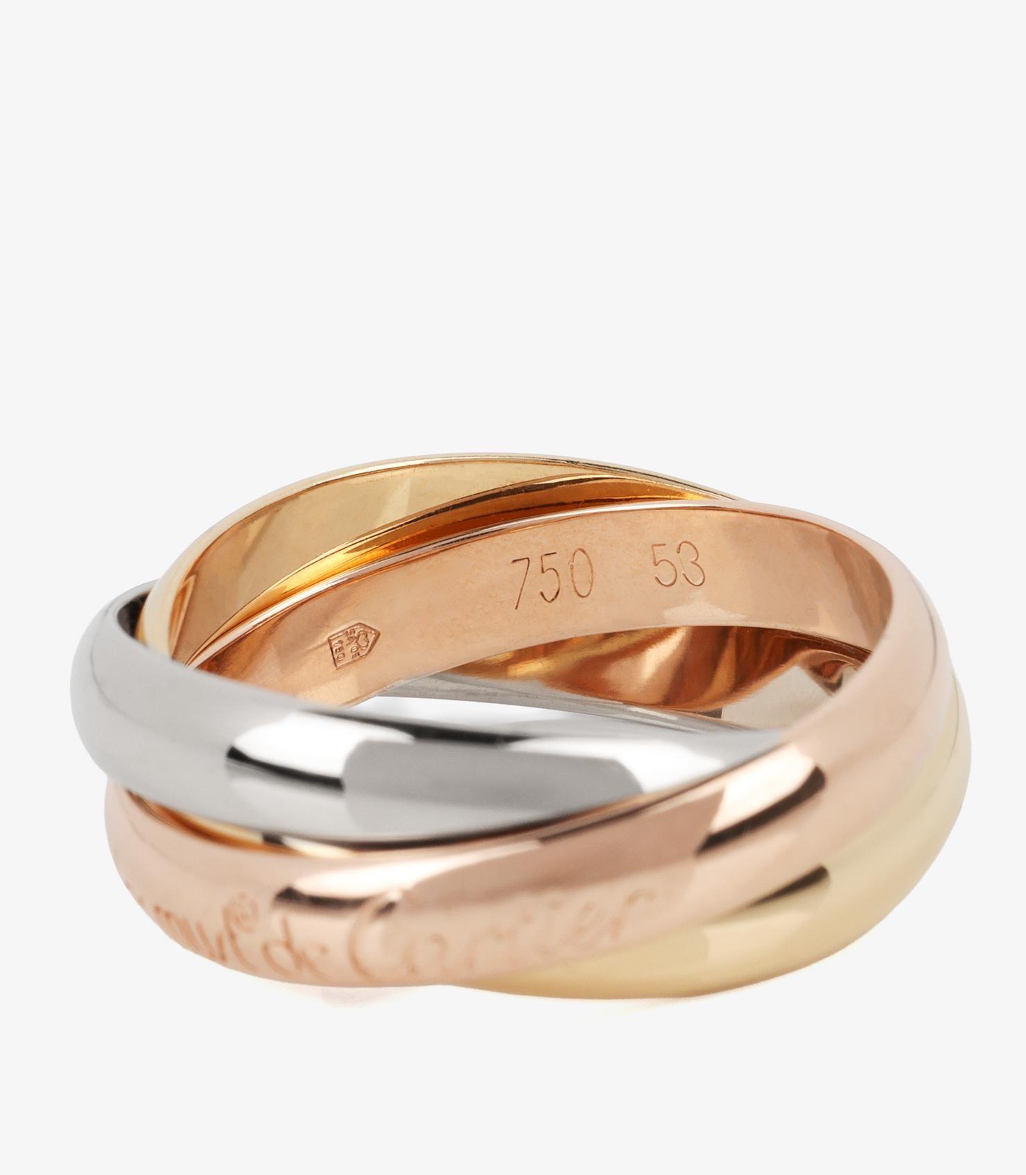 Bague Les Must de Cartier en or blanc, or jaune et or rose 18 carats Excellent état - En vente à Bishop's Stortford, Hertfordshire