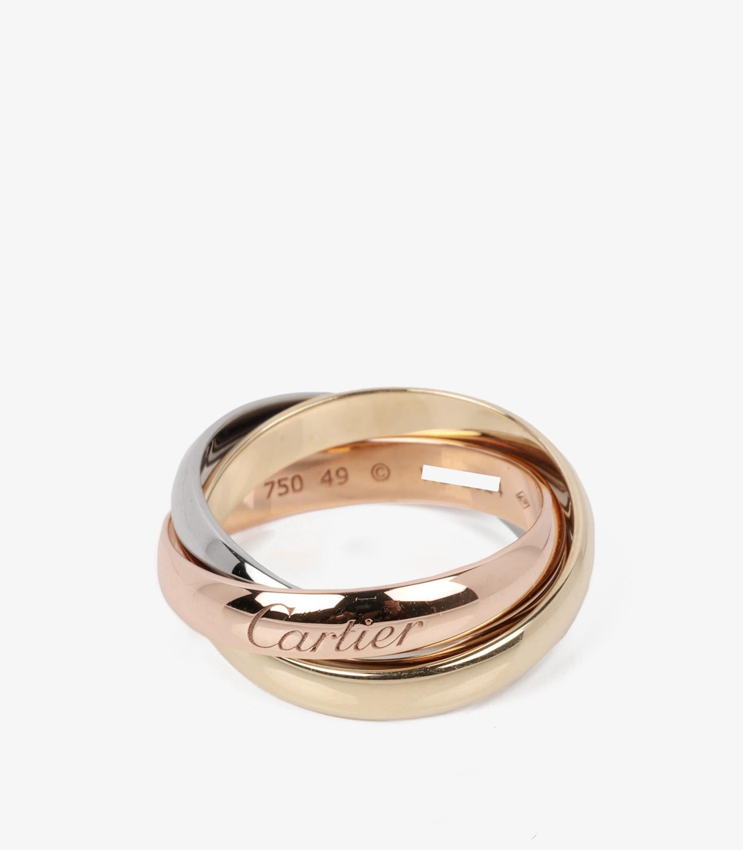 Cartier 18ct White Gold, 18ct Yellow Gold and 18ct Rose Gold Medium Trinity Ring

Product Details
Xupes Ref: J1375
Brand: Cartier
Model: Medium Trinity Ring
Type: Ring
Serial Number: W*****
RRP: £1,870
Accompanied By: Cartier Box,