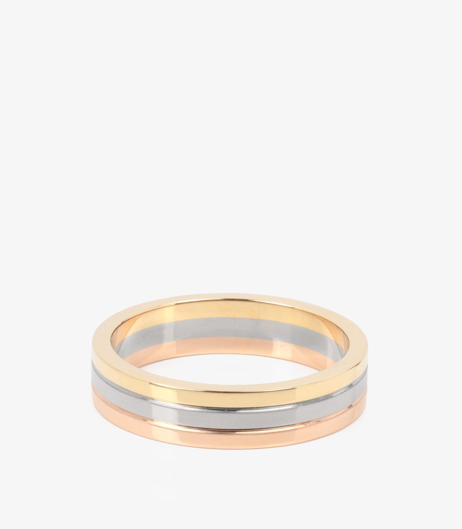 Cartier 18ct White Gold, Yellow Gold And Rose Gold Vendôme Louis Cartier Wedding Band Ring

Brand- Cartier
Model- Vendôme Wedding Band
Product Type- Ring
Serial Number- UF****
Age- Circa 2023
Accompanied By- Cartier Box, Certificate
Material(s)-
