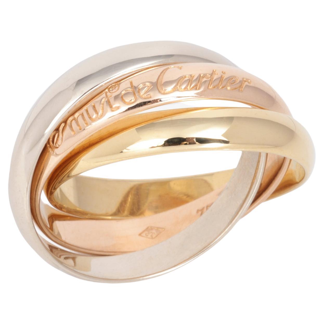 Cartier 18ct White, Yellow And Rose Gold Medium Les Must De Cartier Ring
