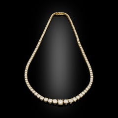 Cartier 18ct Yellow Gold And Round Brilliant Diamond 'Tennis' Line Necklace