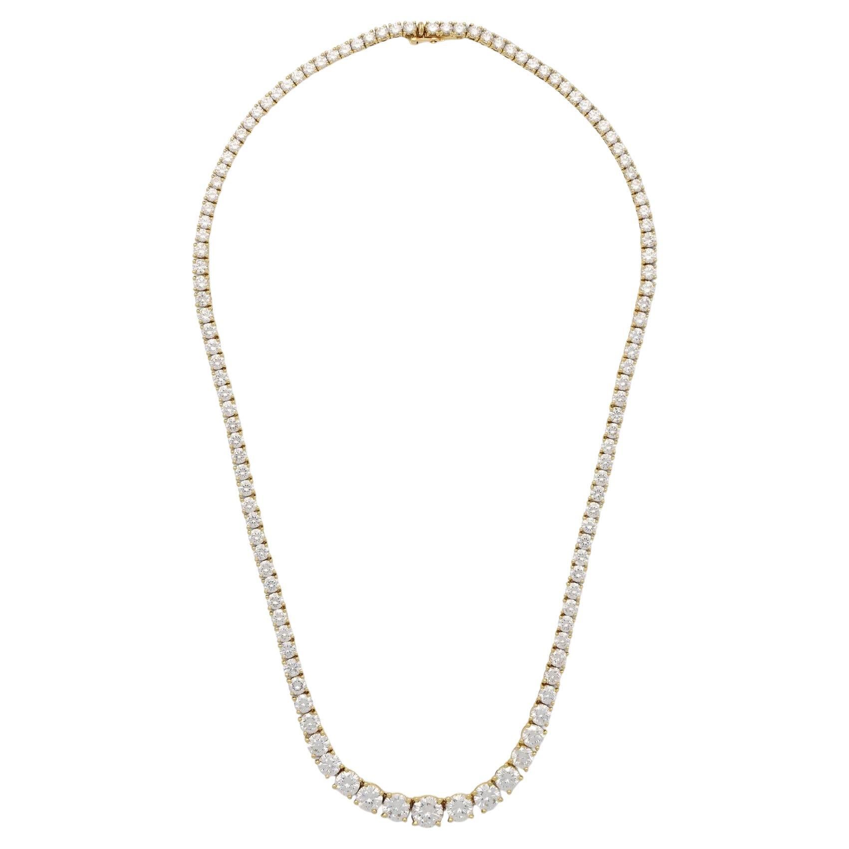Cartier 18ct Yellow Gold And Round Brilliant Diamond 'Tennis' Line Necklace