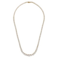 Cartier 18ct Yellow Gold And Round Brilliant Diamond 'Tennis' Line Necklace