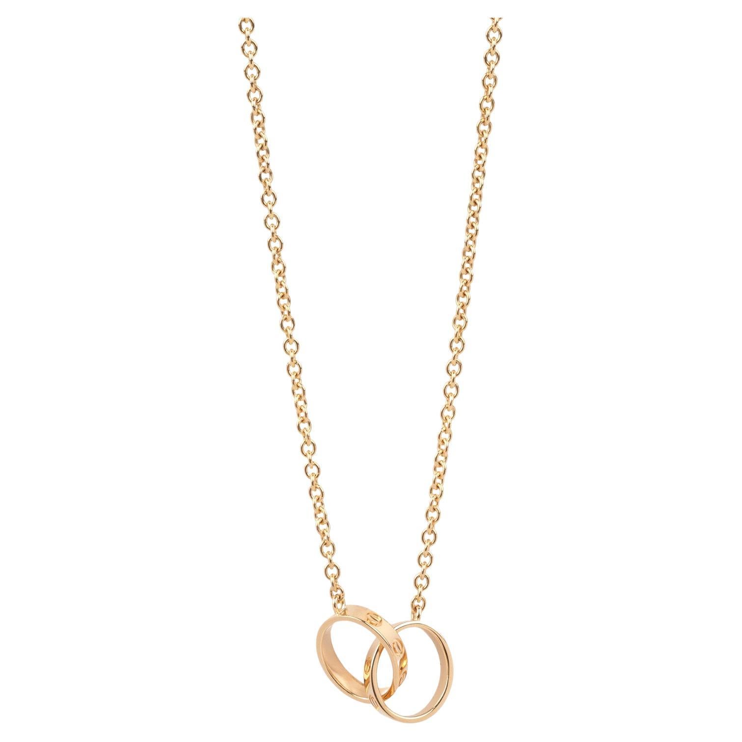 Cartier 18ct Yellow Gold Baby Love Necklace For Sale