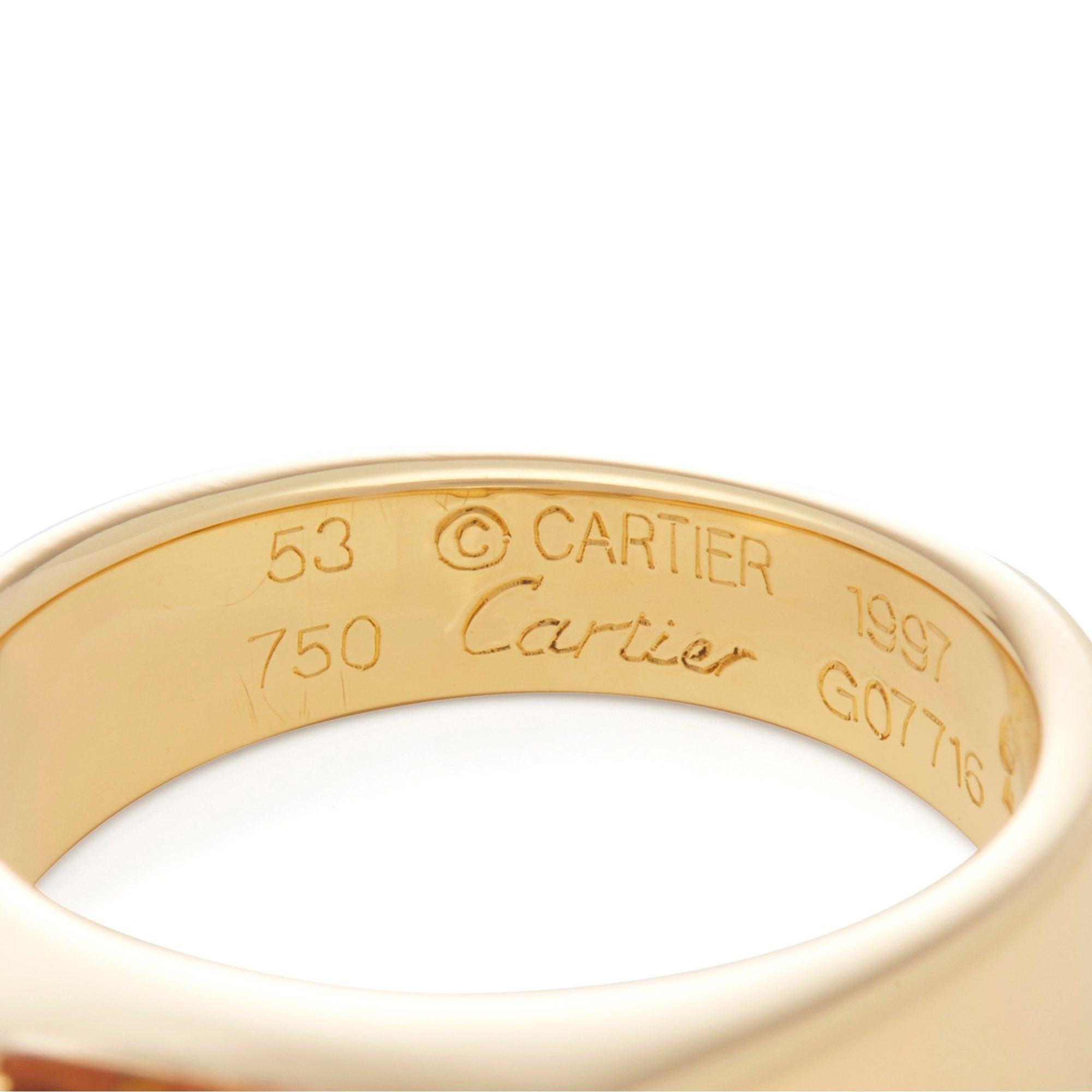 Contemporary Cartier 18 Carat Yellow Gold Citrine Tank Ring