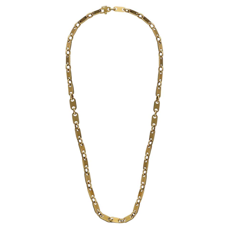 Caeter Chain Cartier Long Diamond Gold Chain at 1stDibs