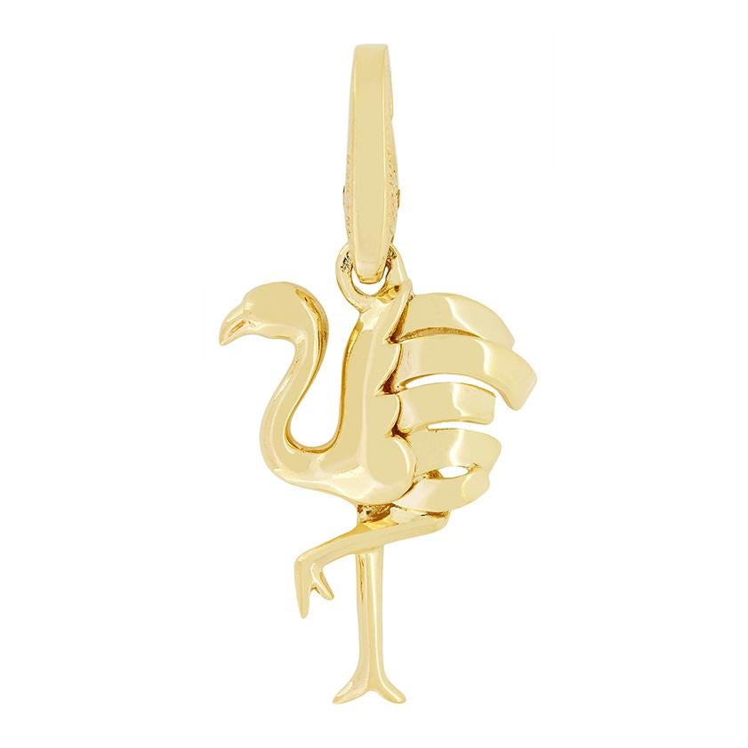 Moderne Cartier, breloque flamingo en or jaune 18 carats en vente