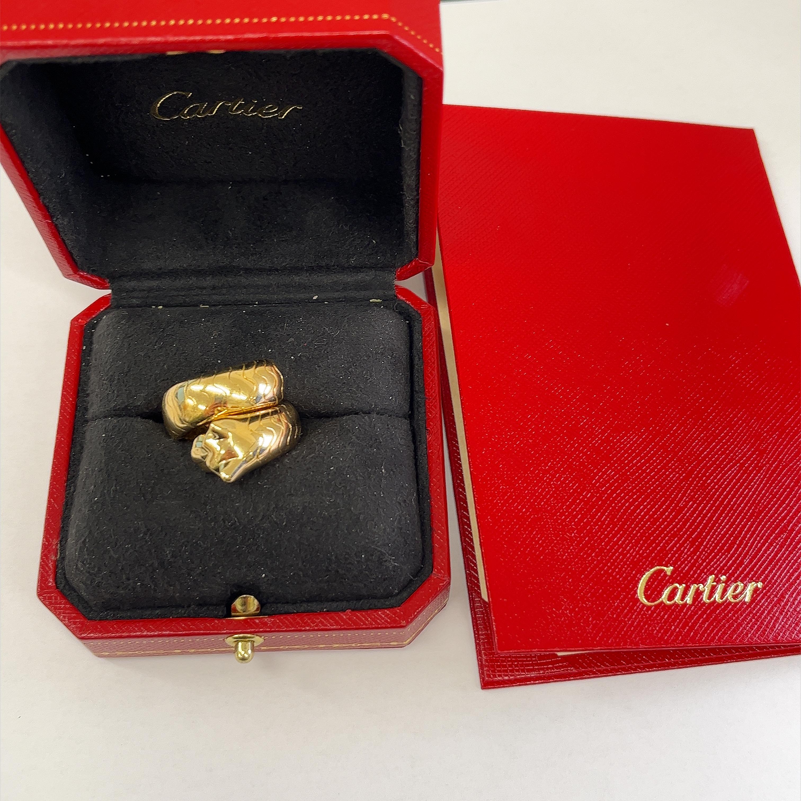 Cartier 18ct Yellow Gold Lakarda Wrap Panthere Ring 6