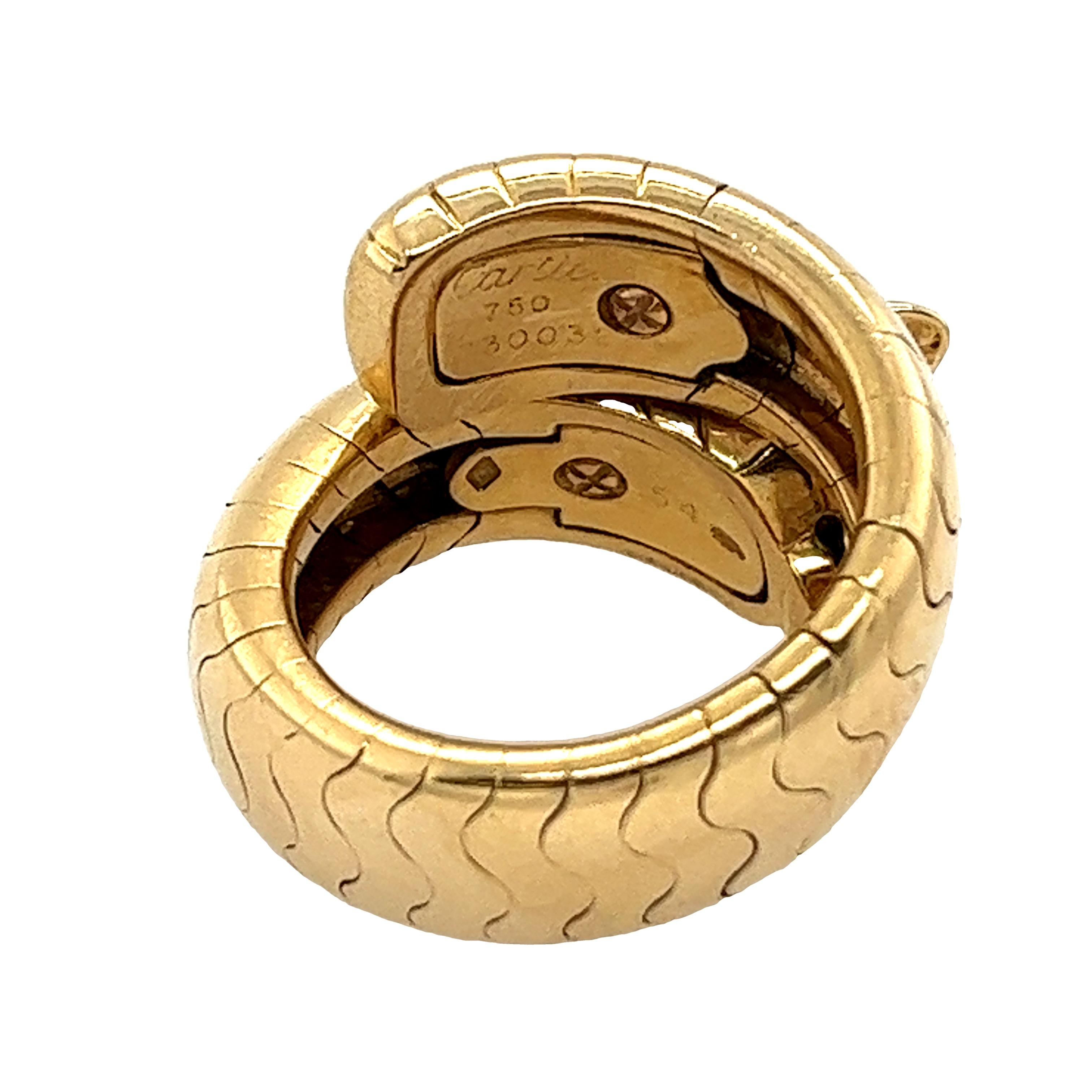 Women's Cartier 18ct Yellow Gold Lakarda Wrap Panthere Ring