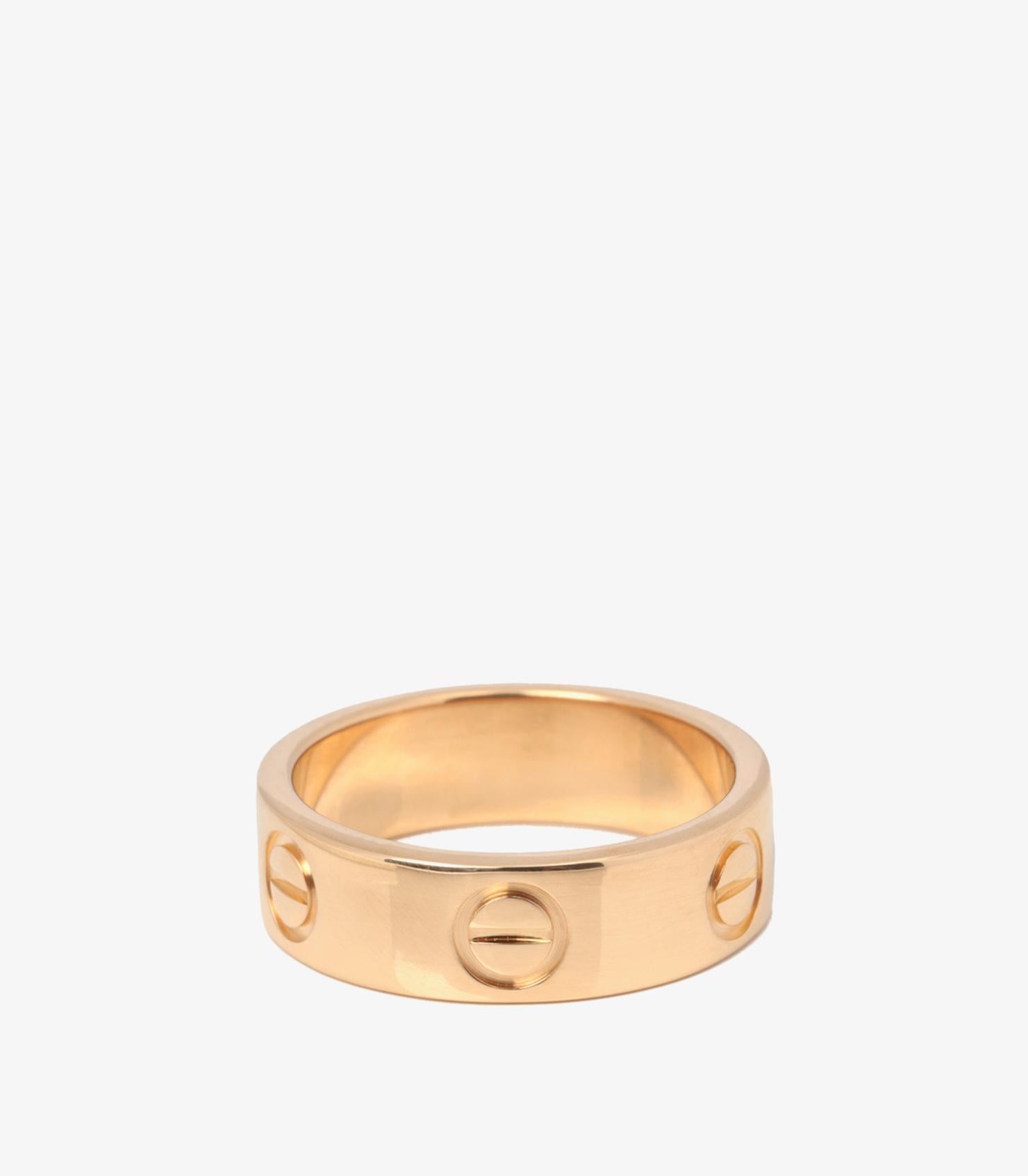 Contemporary Cartier 18ct Yellow Gold Love Band Ring