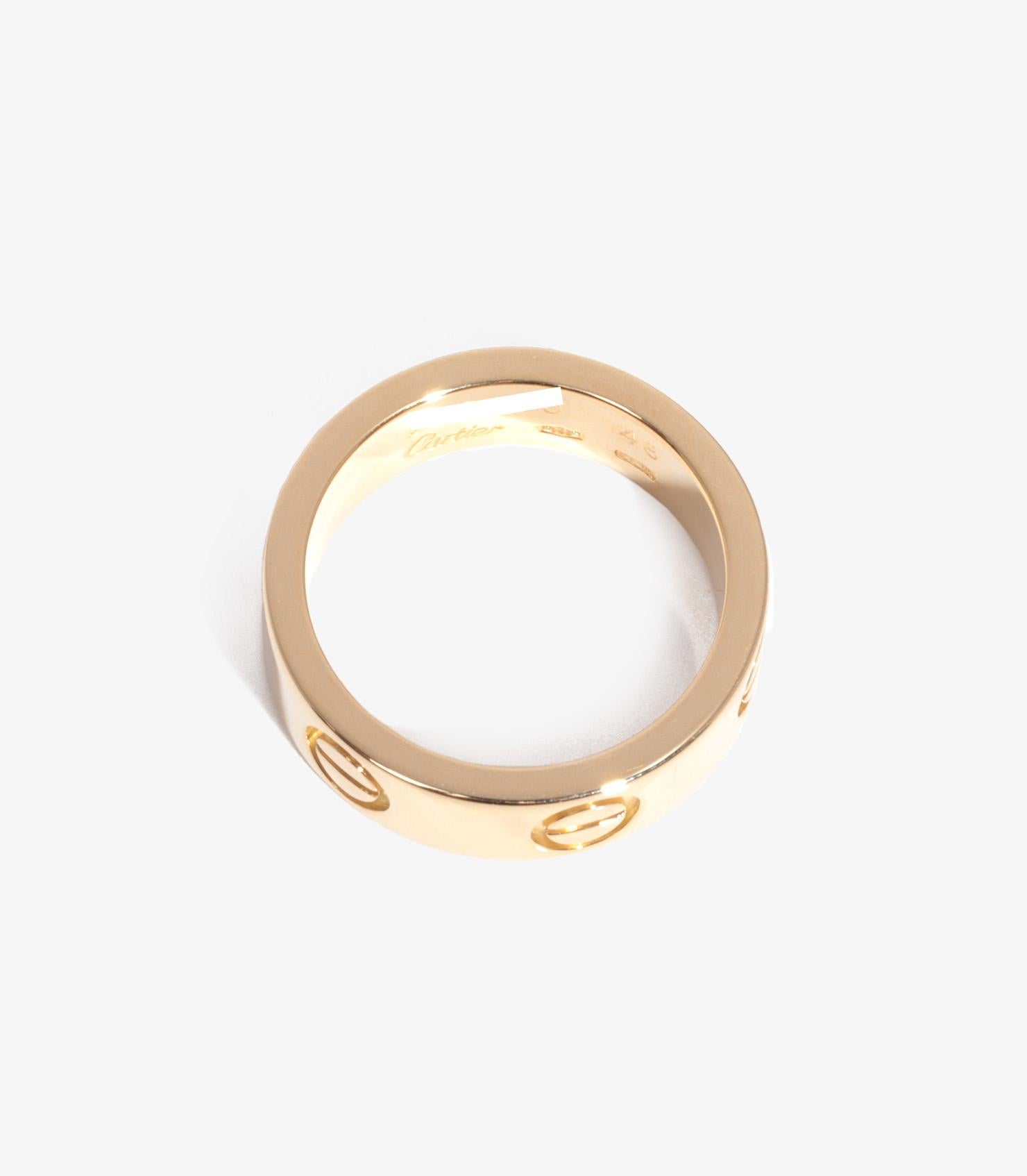 Women's Cartier 18ct Yellow Gold Love Band Ring For Sale