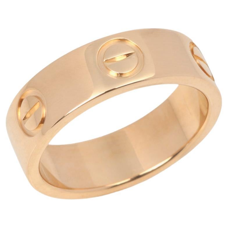 Cartier 18ct Yellow Gold Love Band Ring For Sale