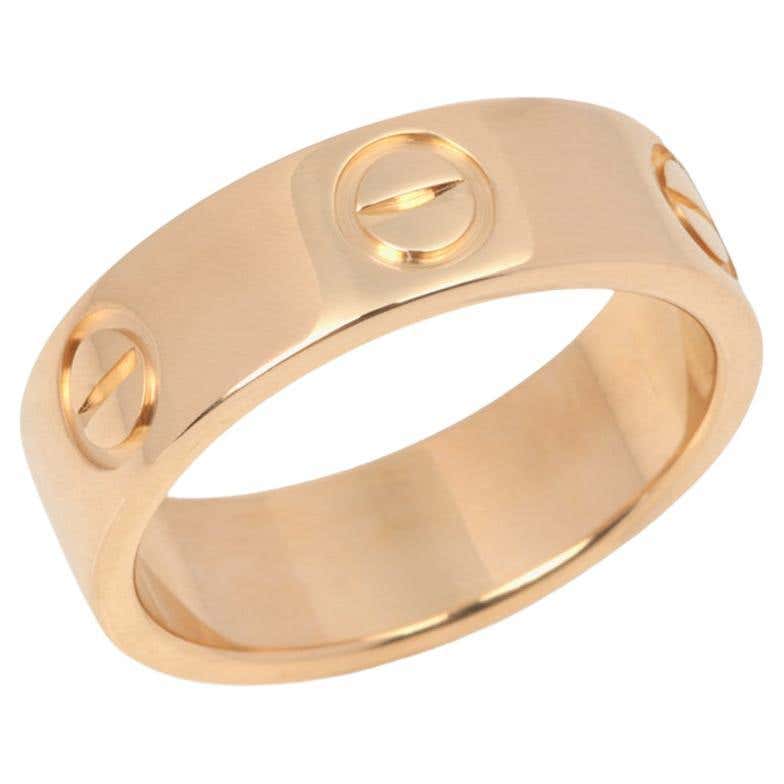 Cartier Mini Love Ring Small 18K Yellow Gold Diamonds 0.19ct US 4 For ...