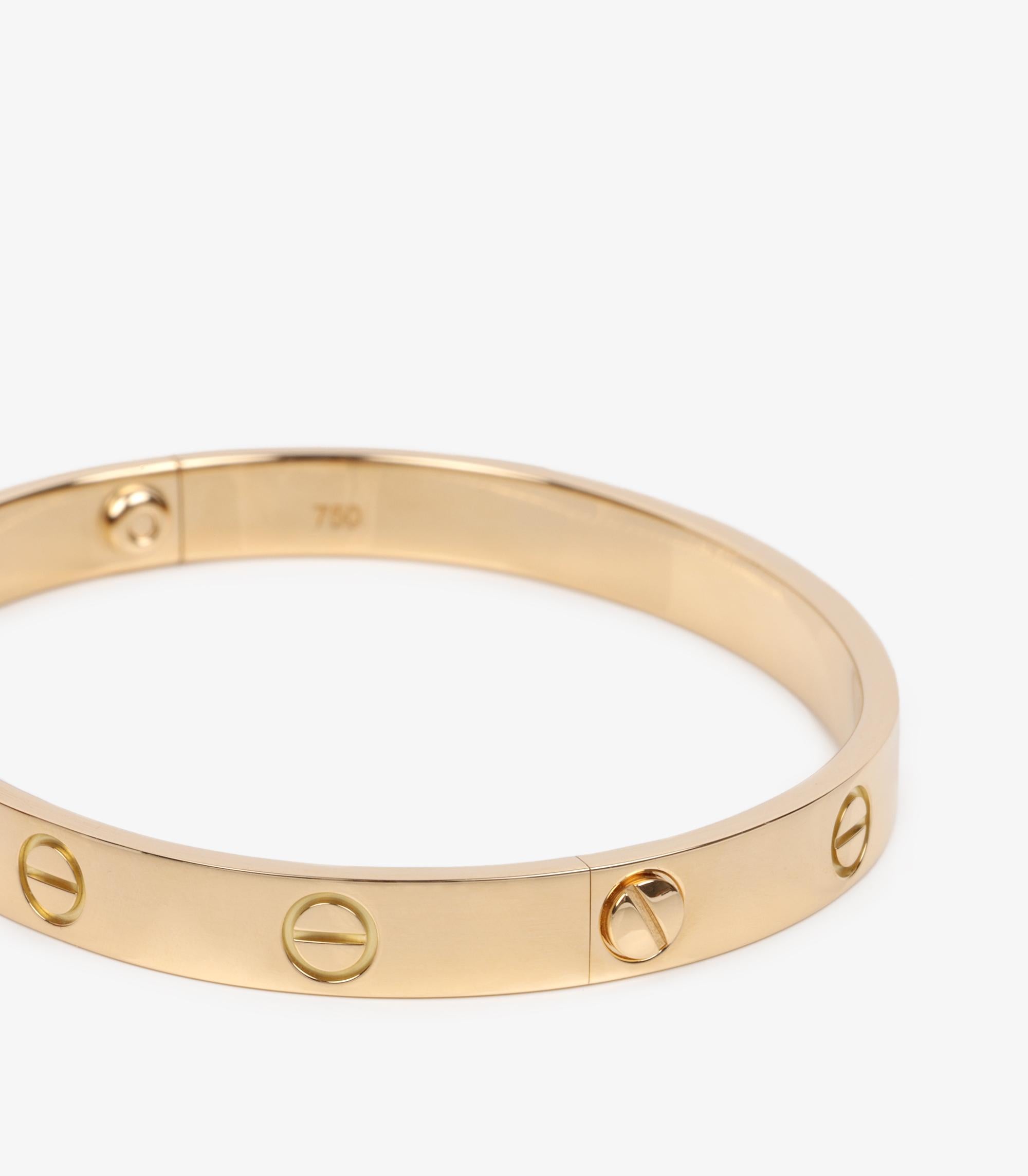 Cartier Bracelet Love Bangle 17 cm en or jaune 18 carats Excellent état - En vente à Bishop's Stortford, Hertfordshire