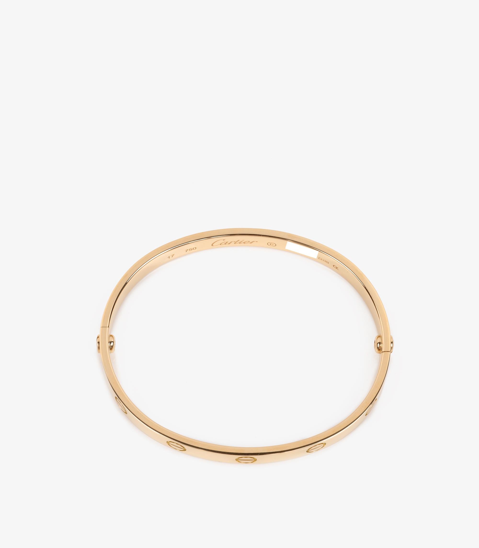 Cartier Bracelet Love Bangle 17 cm en or jaune 18 carats en vente 1