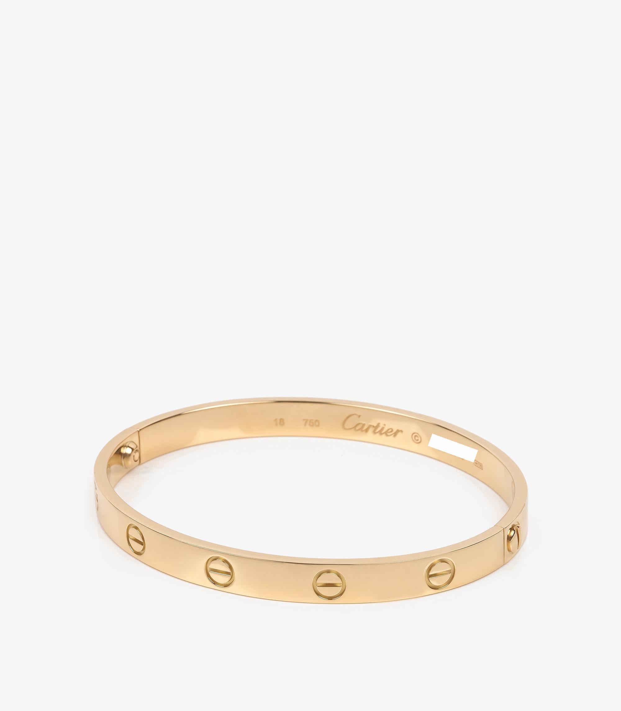 Cartier Bangle dell'amore in oro giallo 18ct

Dettagli del prodotto
Xupes Ref: J1508
Marchio: Cartier
Model No: Braccialetto dell'amore
Tipo: Bracciale
Numero di serie: G*****
PREZZO DI VENDITA: € 7.050
Accompagnato da: astuccio Cartier, documenti