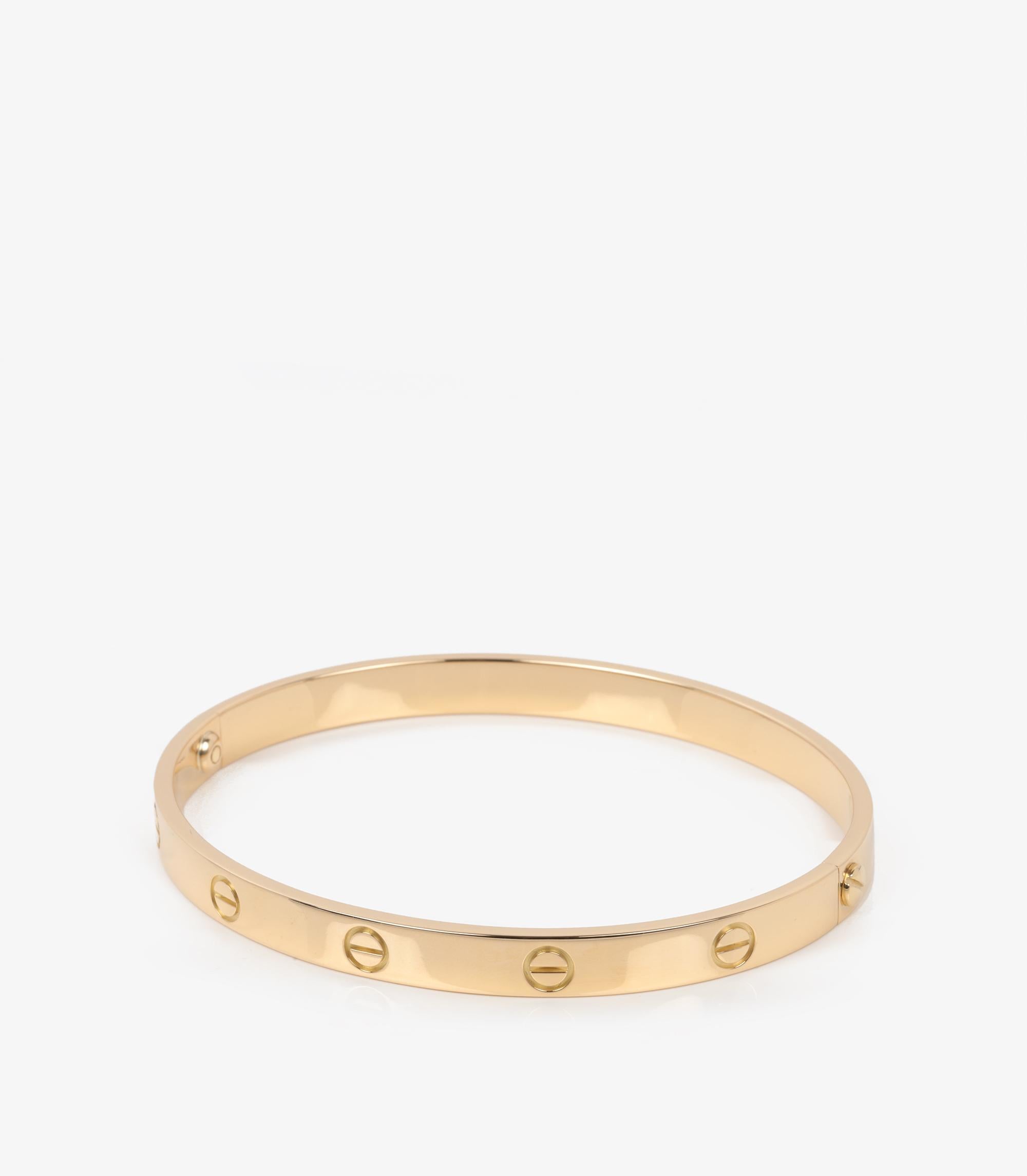 Cartier Bangle Love in oro giallo 18ct 20cm In condizioni ottime a Bishop's Stortford, Hertfordshire