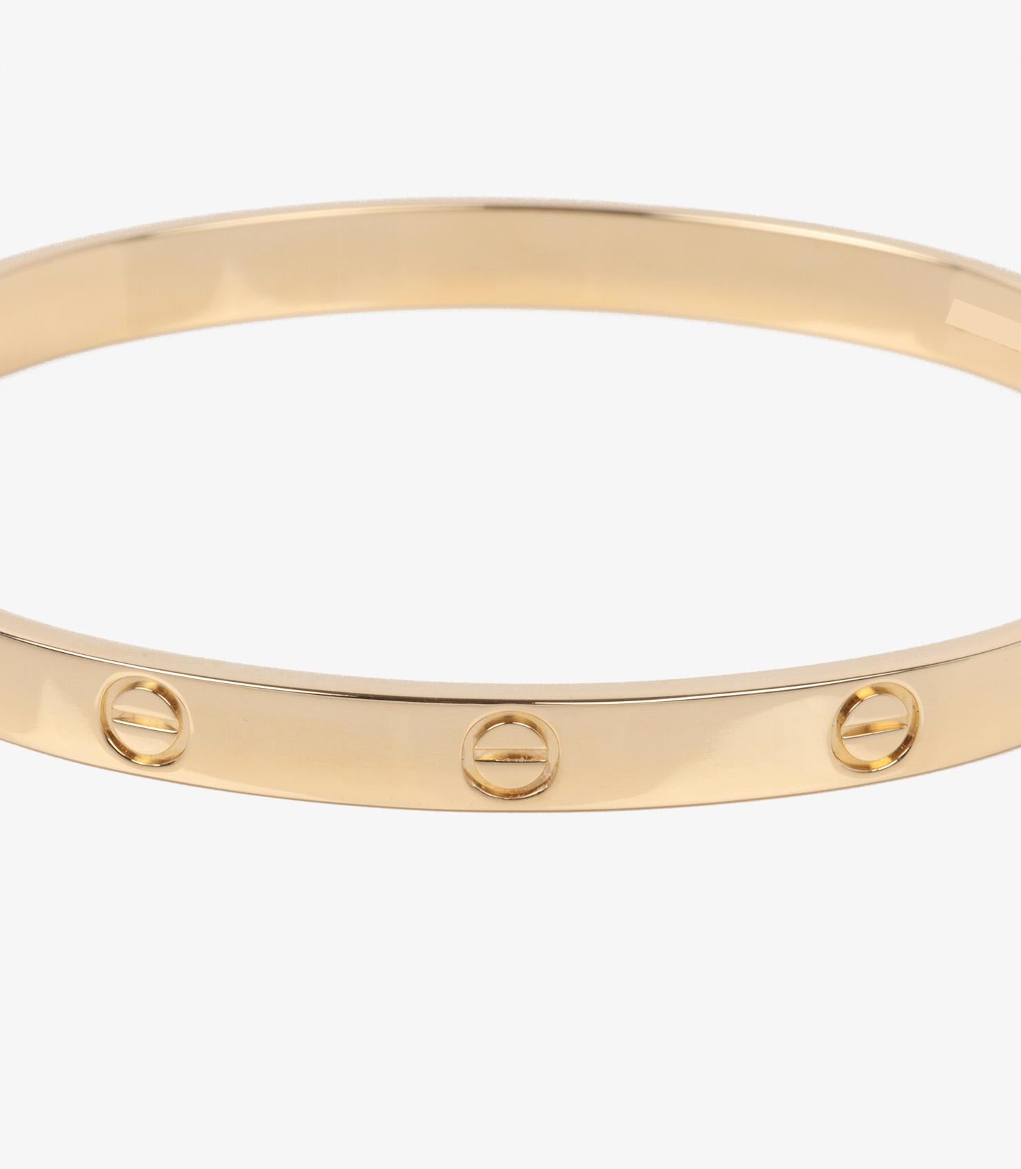 Women's or Men's Cartier 18ct Yellow Gold Love Bangle 20cm For Sale