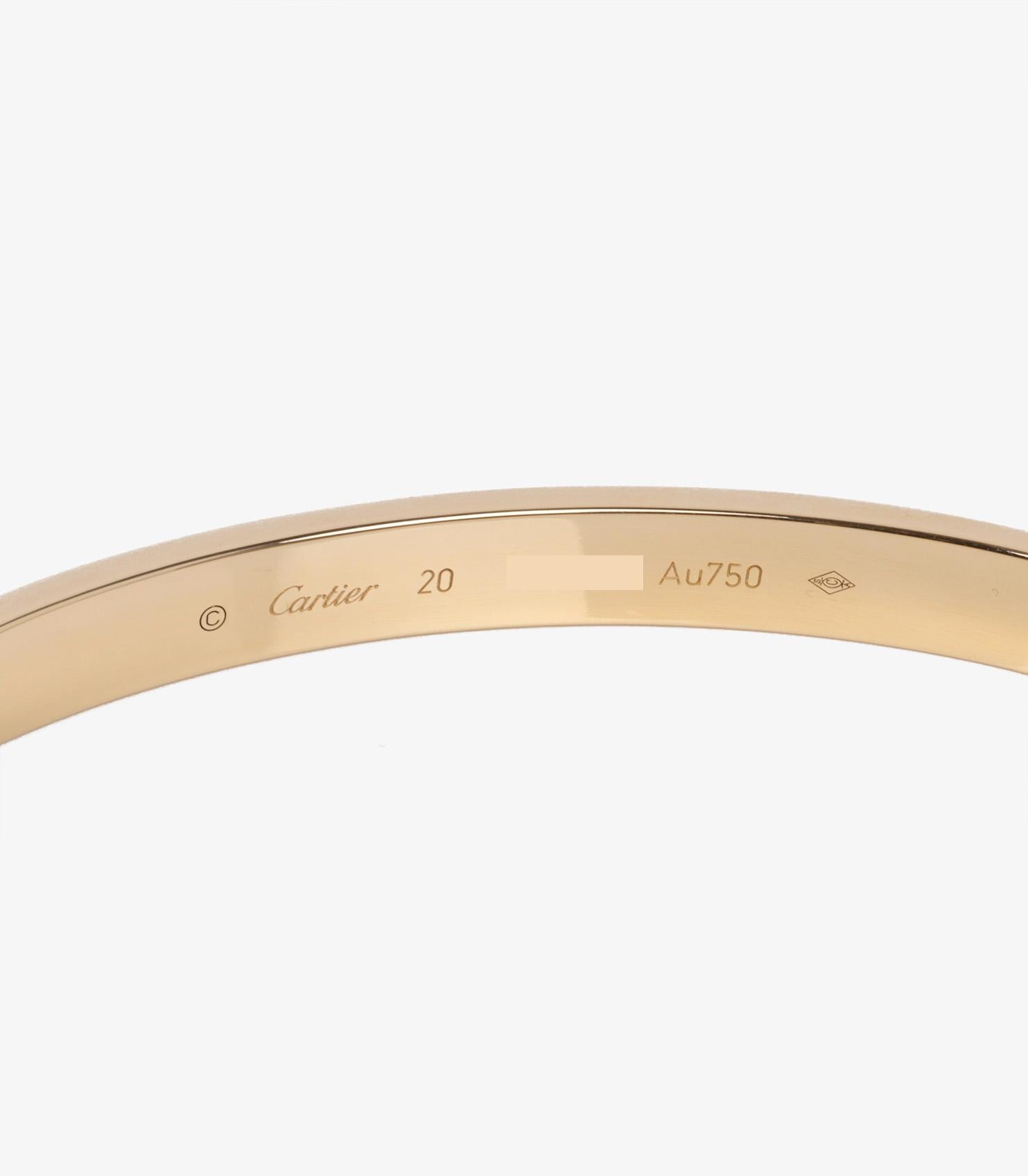 Cartier 18ct Yellow Gold Love Bangle 20cm For Sale 1