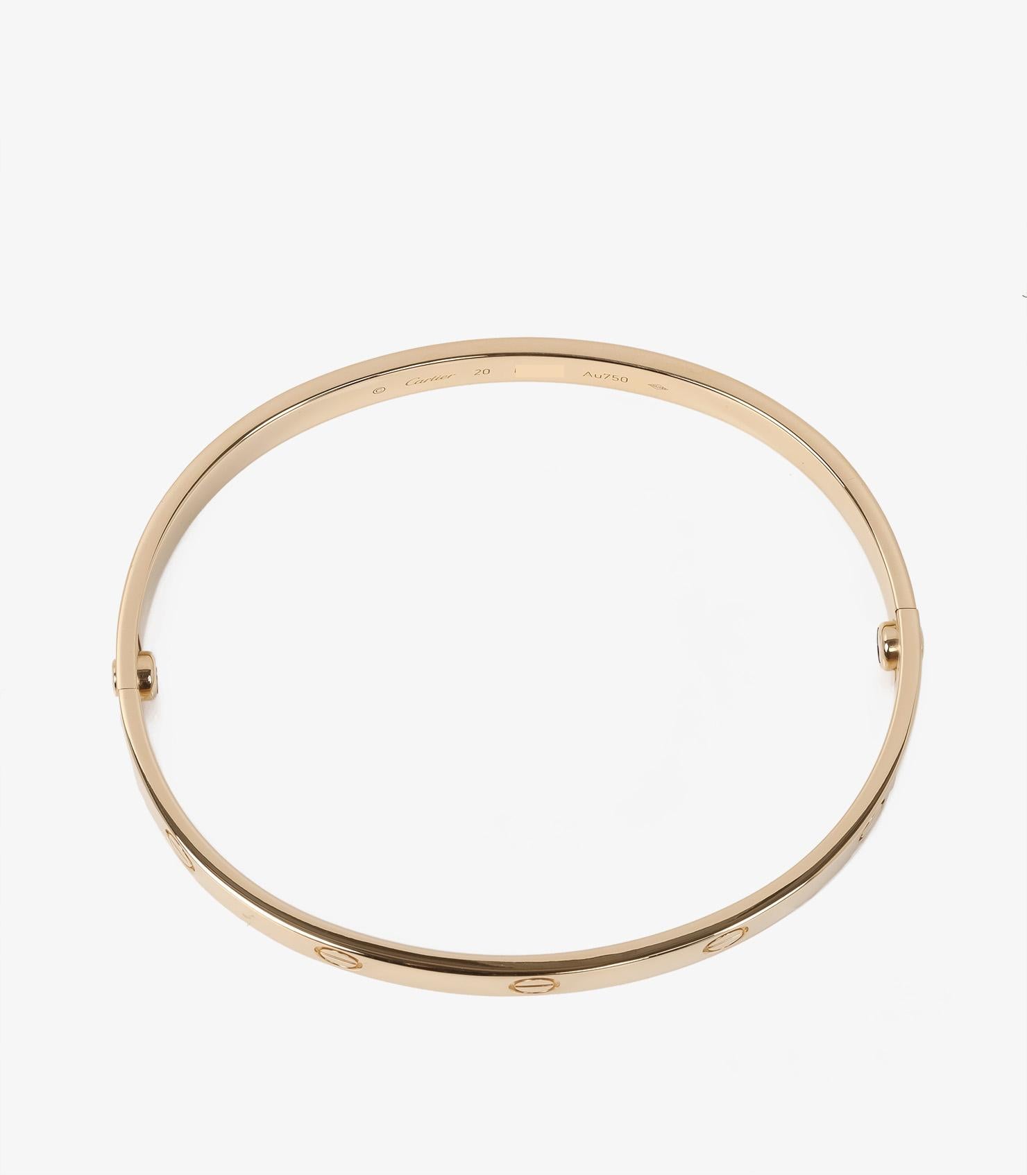 Cartier 18ct Yellow Gold Love Bangle 20cm For Sale 2