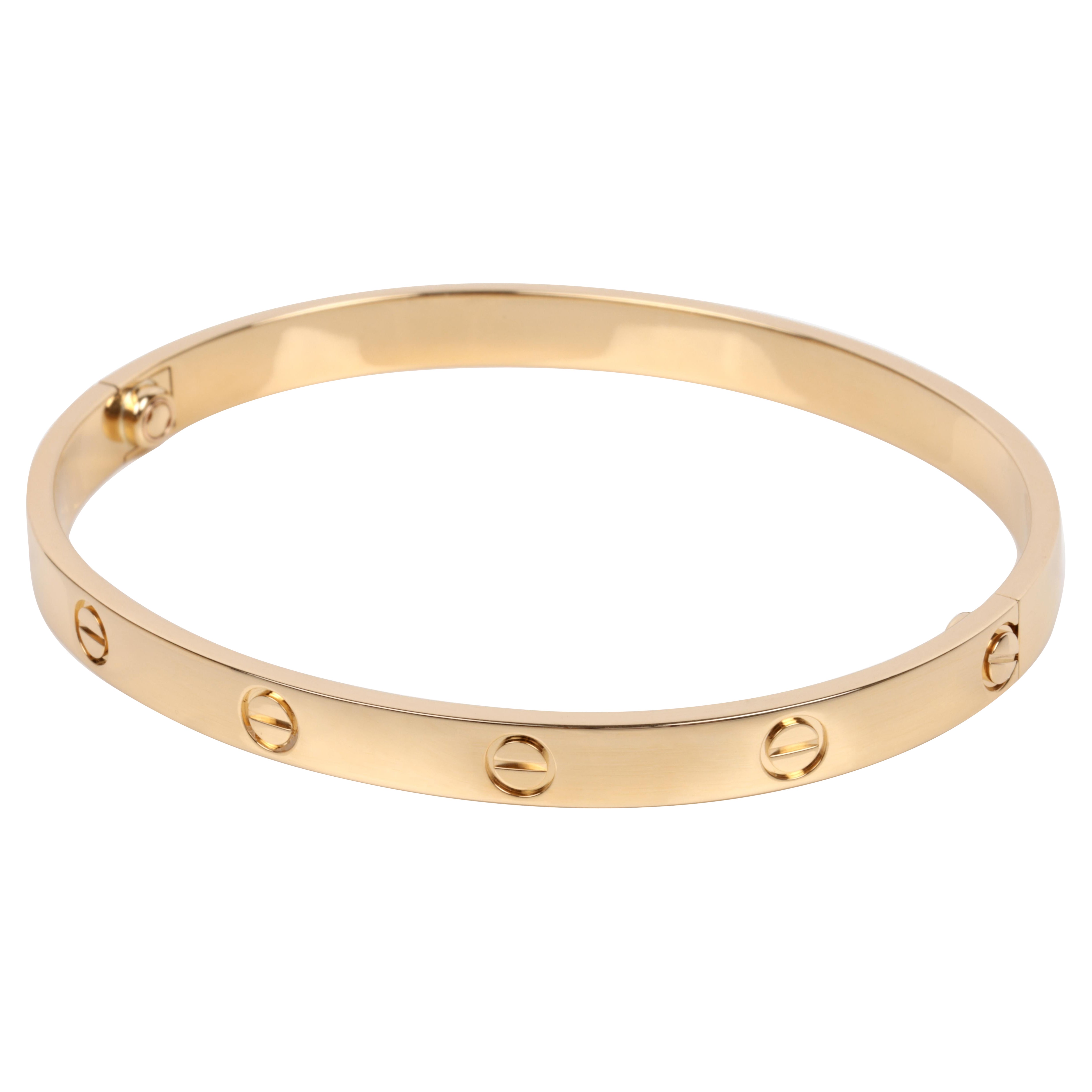 Cartier 18 Karat Gelbgold Love Armreif 20cm im Angebot