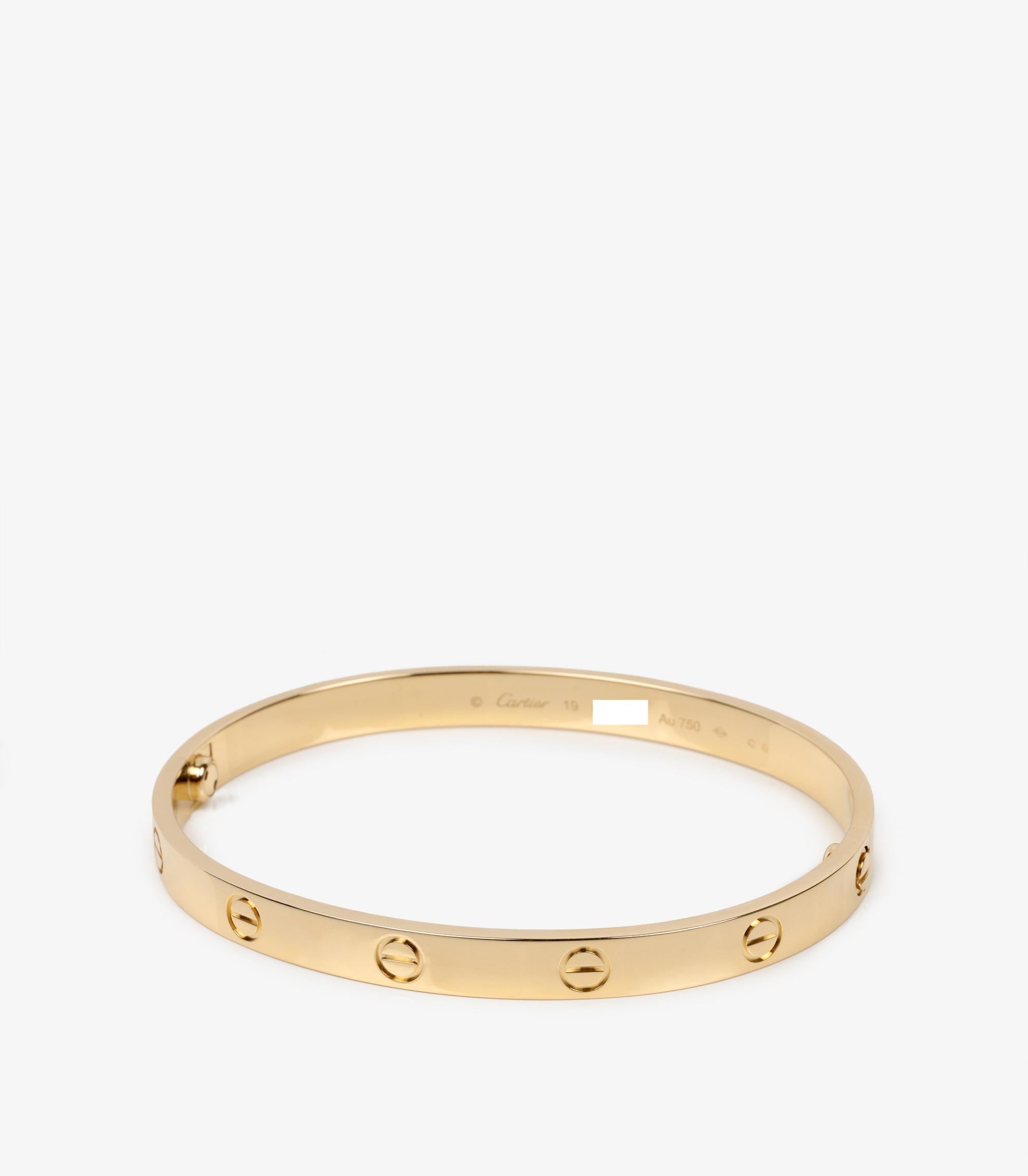 Cartier Love-Armreif aus 18 Karat Gelbgold

Details zum Produkt
Xupes Ref: J1472
Marke: Cartier
Modell: Love Armreif
Art: Armband
Seriennummer: O*****
Alter: 2021
UVP: £7.050
Begleitet von: Cartier Box, Umkarton, Zertifikat, Rechnung,