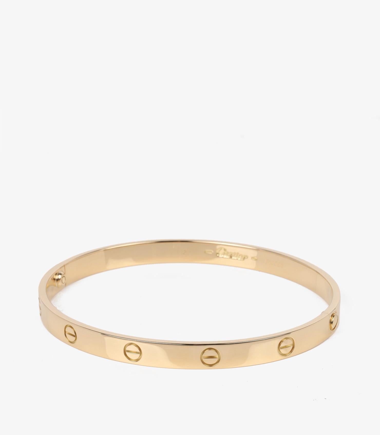 Cartier Love-Armreif aus 18 Karat Gelbgold im Zustand „Hervorragend“ in Bishop's Stortford, Hertfordshire