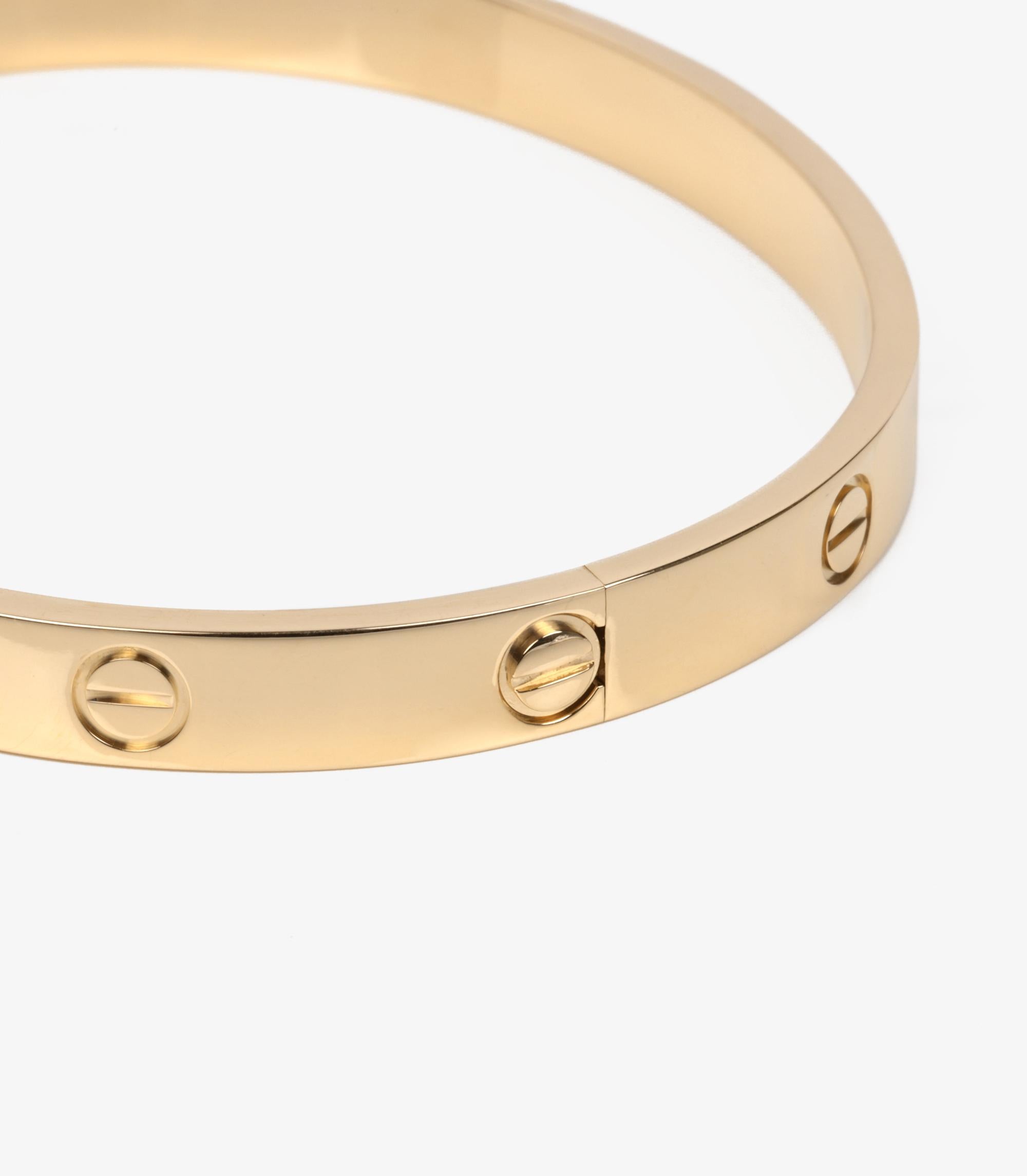 Cartier Love-Armreif aus 18 Karat Gelbgold im Zustand „Hervorragend“ in Bishop's Stortford, Hertfordshire
