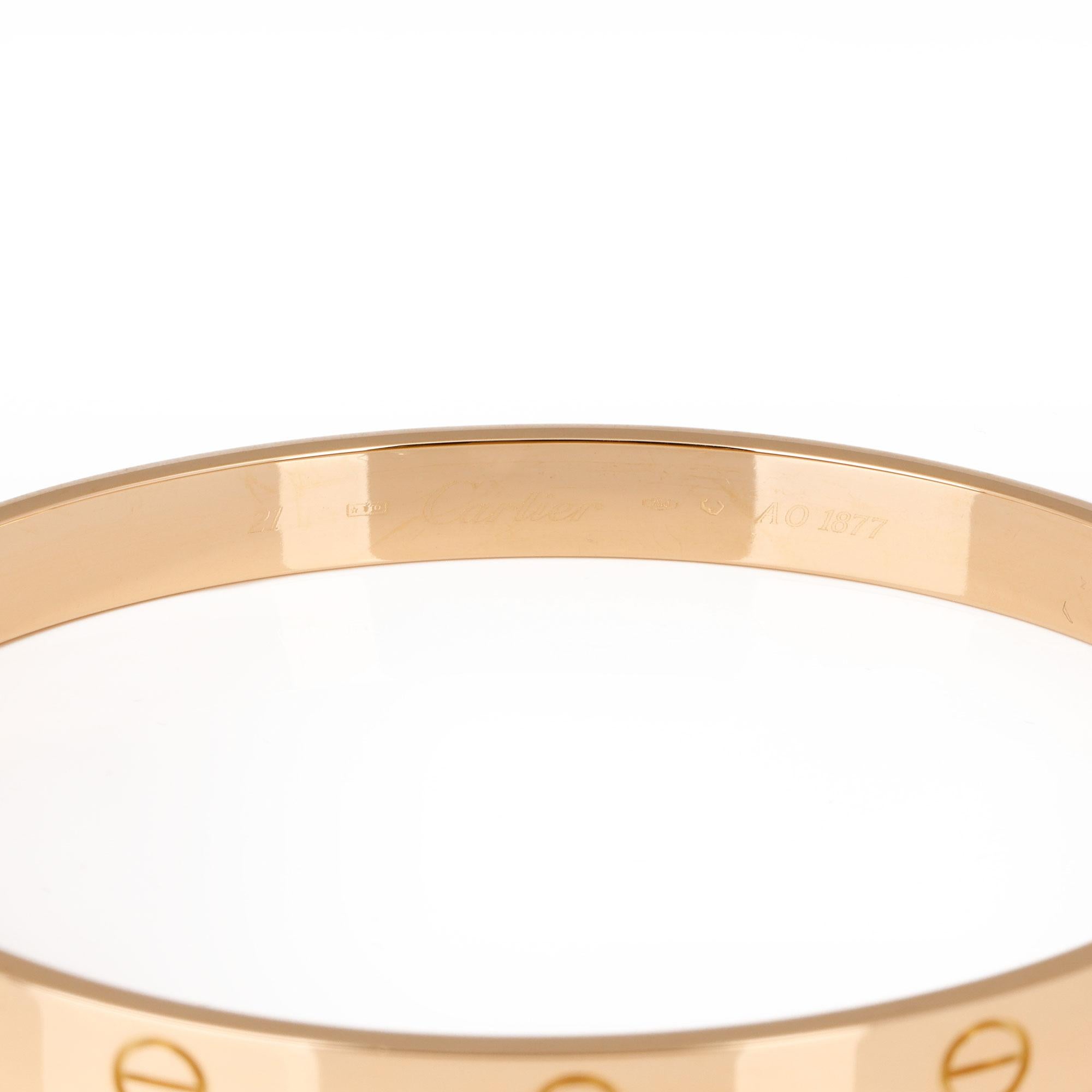Contemporary Cartier 18ct Yellow Gold Love Bangle