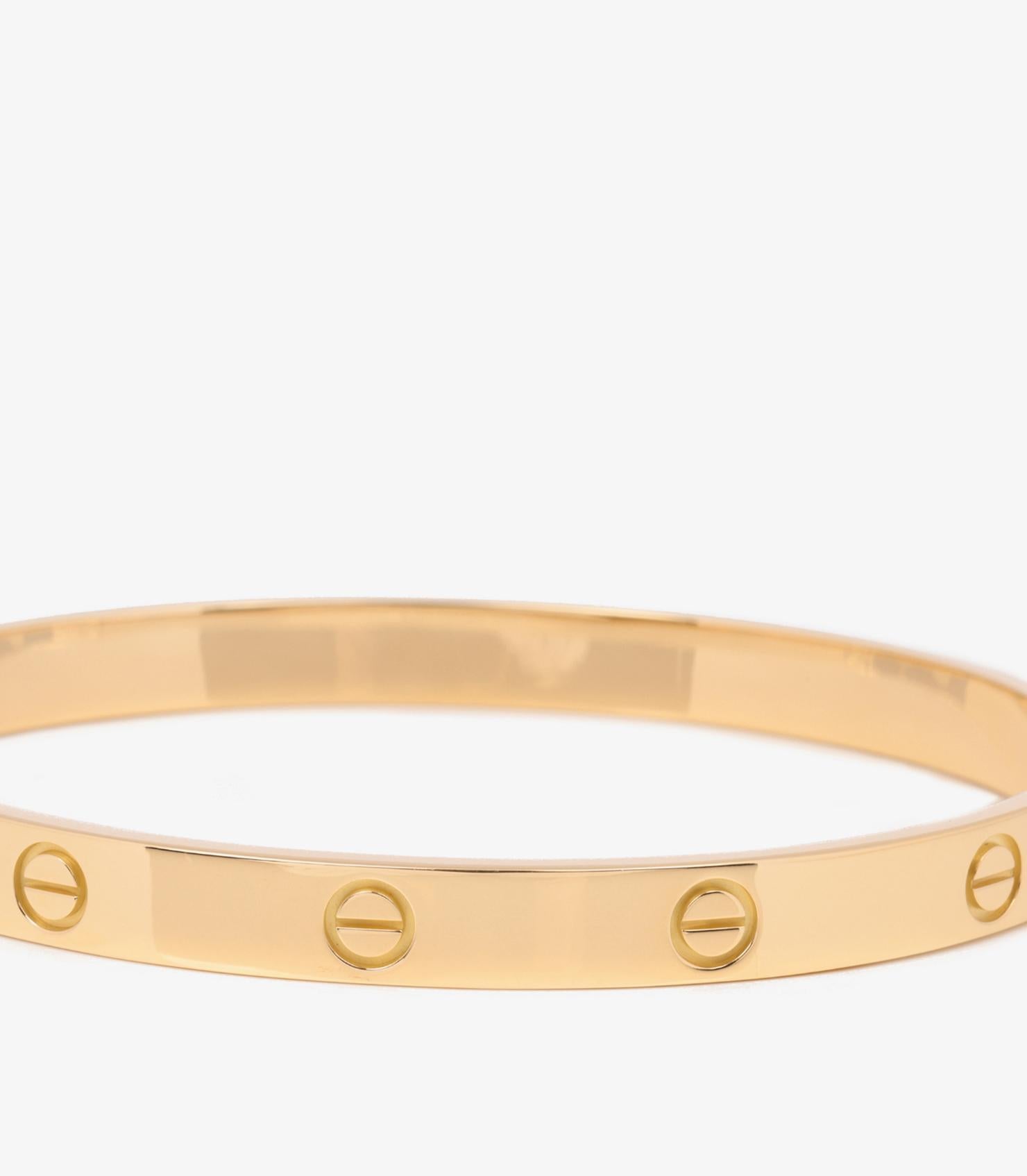 Women's or Men's Cartier 18ct Yellow Gold Love Bangle